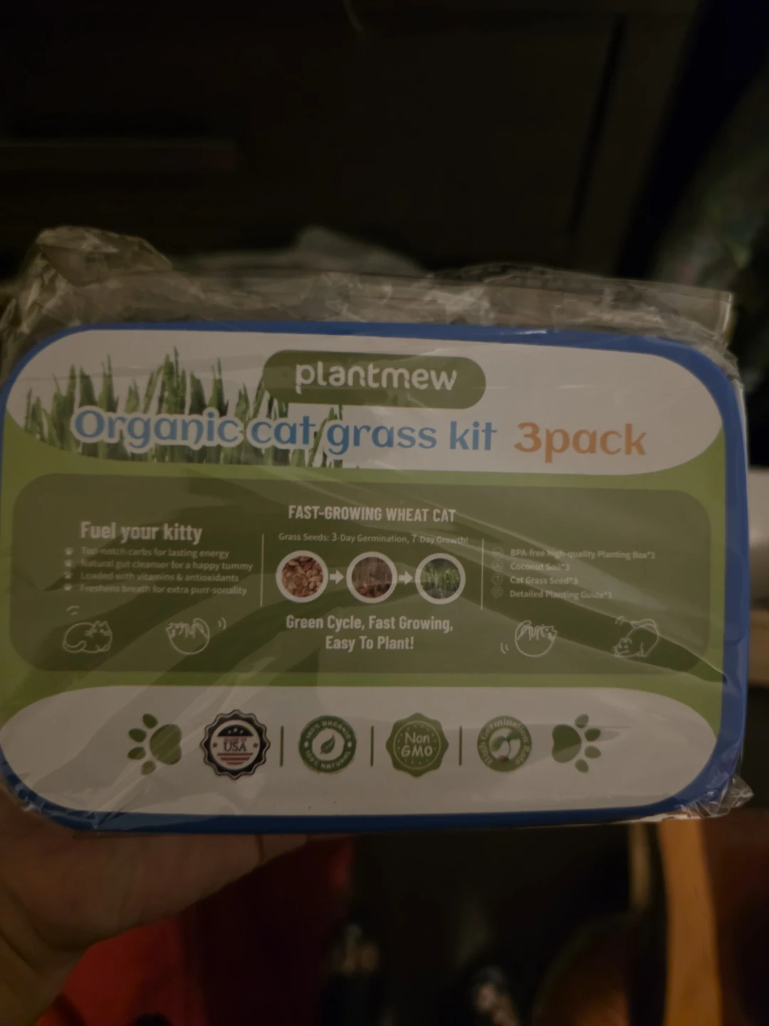 Plantmew Organic Cat Grass Kit - 3 Pack