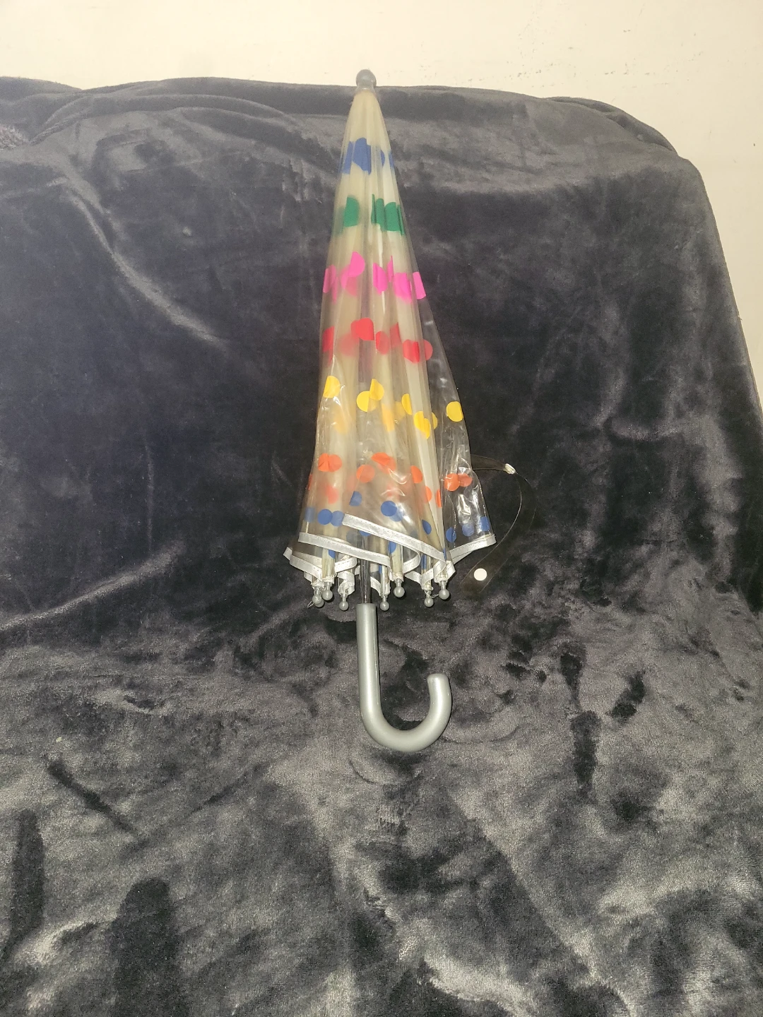 Clear polka dot umbrella