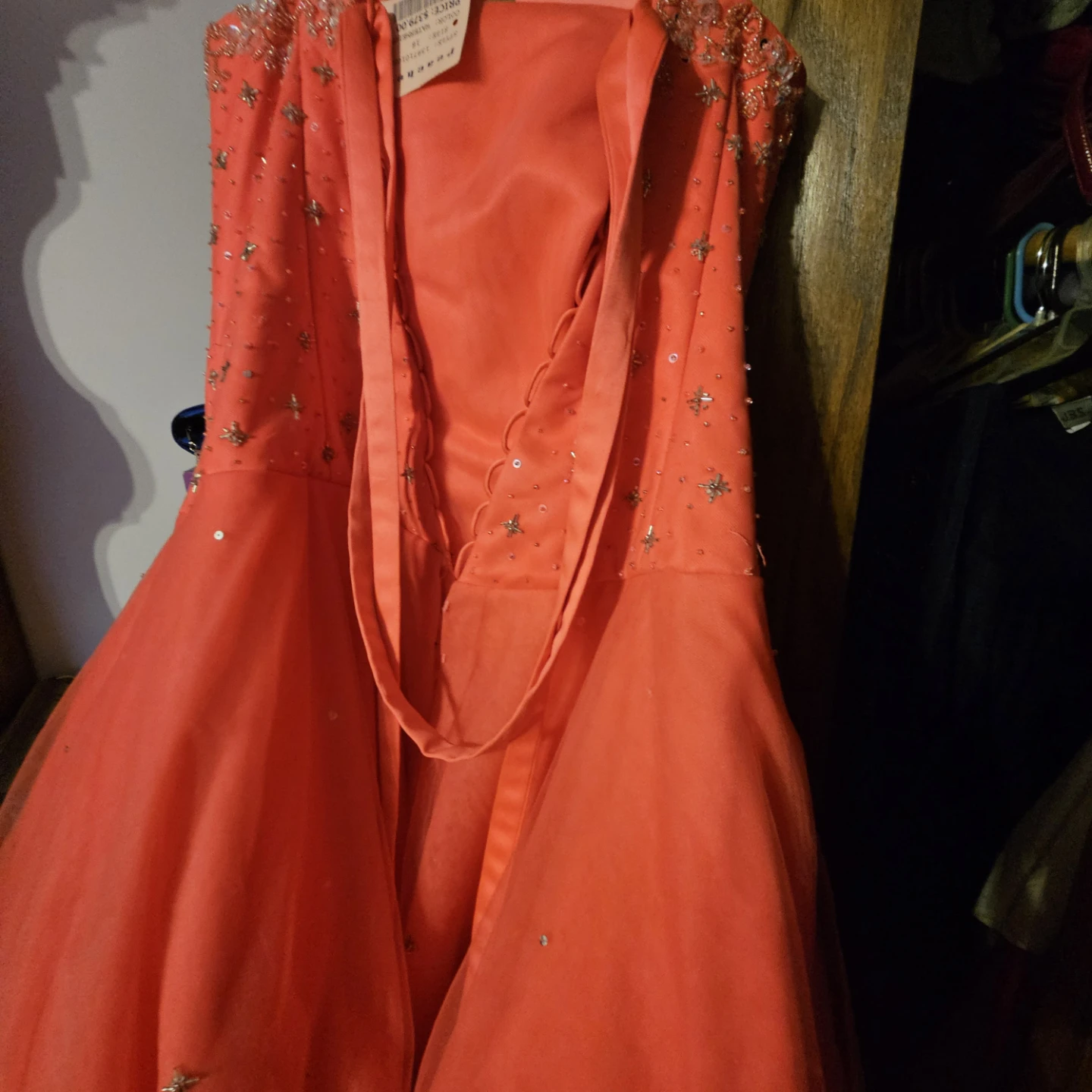 Formal Gown coral color size 18