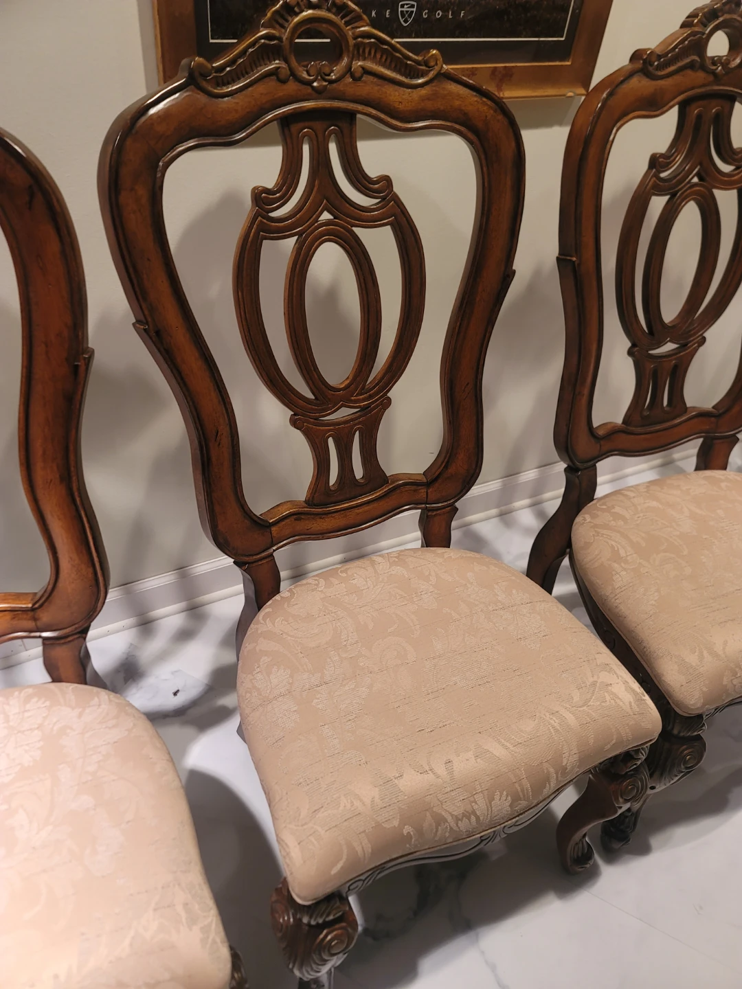 Set of 6 Vintage Ornate Dining Chairs