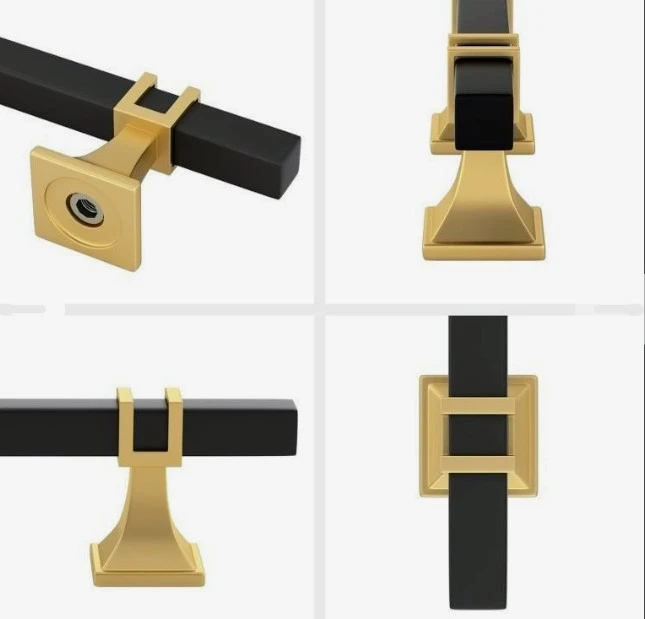 Black and Gold Cabinet Drawer Pulls (3 inch center spacing)