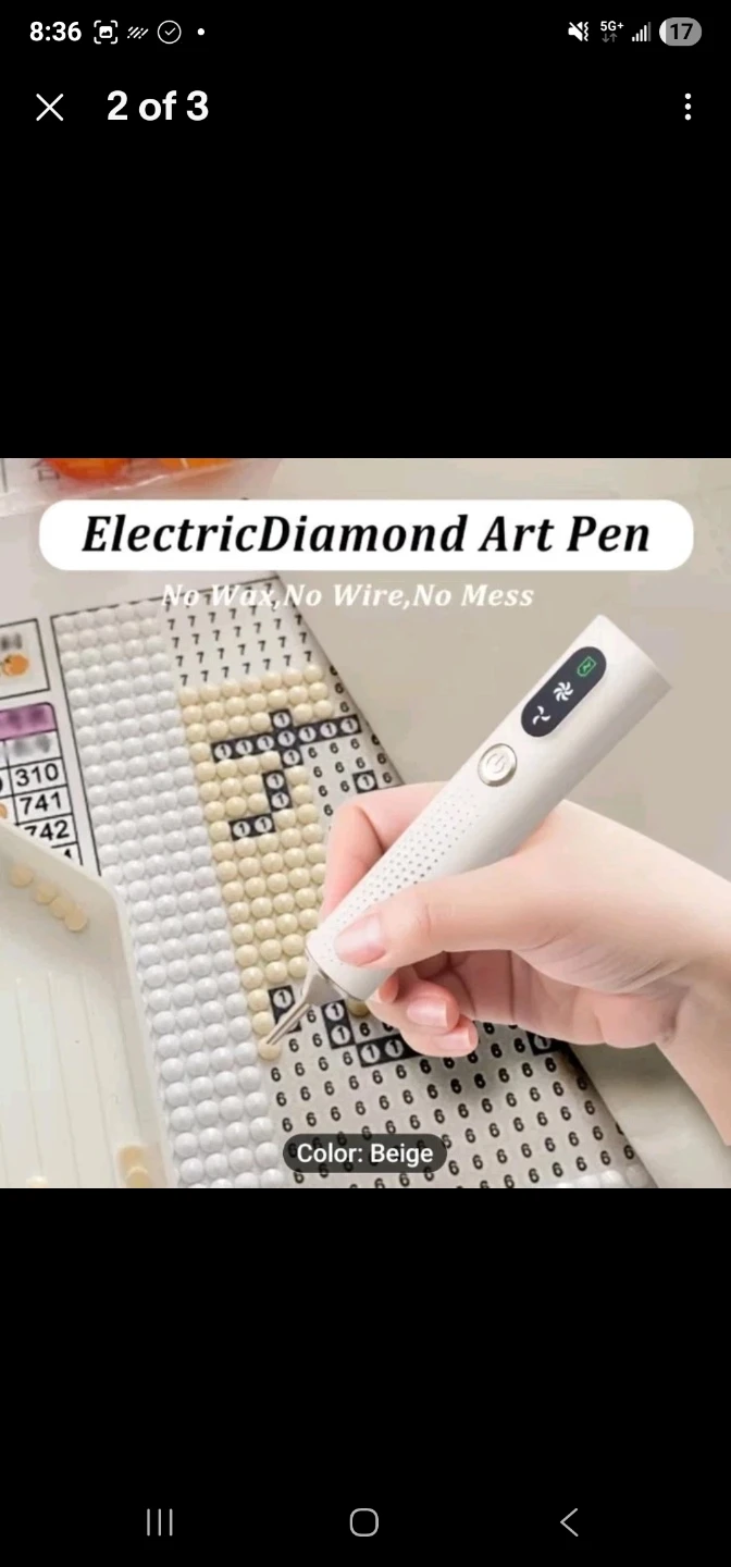 Electric Diamond Art Pen - Beige - photo 2