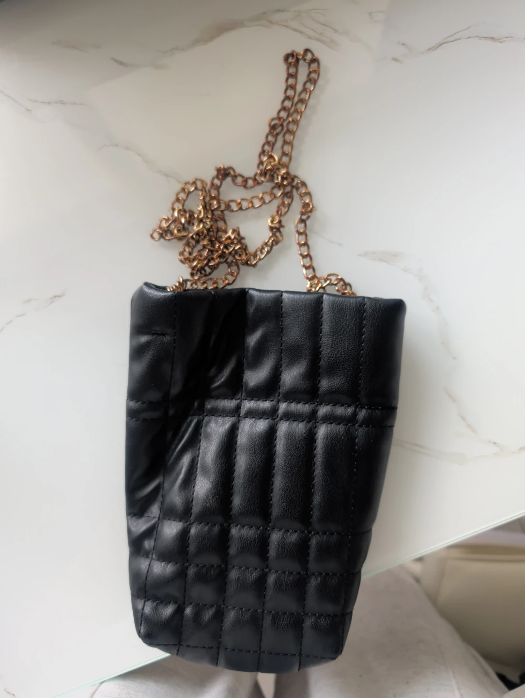 Black Quilted Chain Shoulder Bag