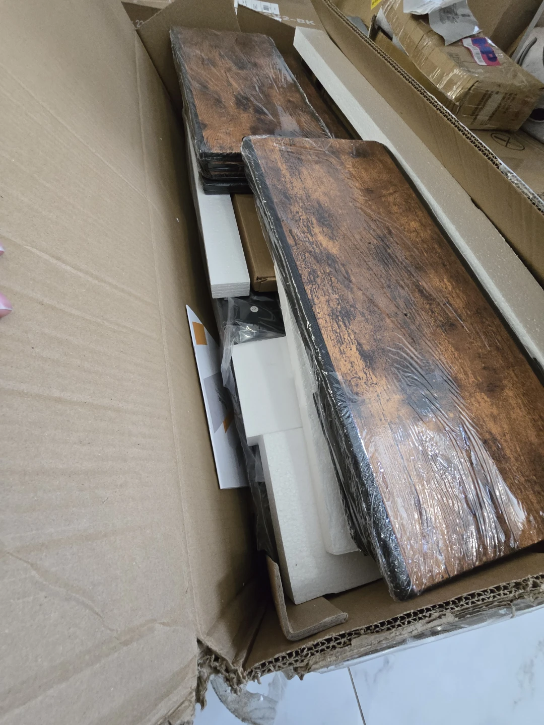 TV Stand with Adjustable Mount - Rustic Brown - photo 2