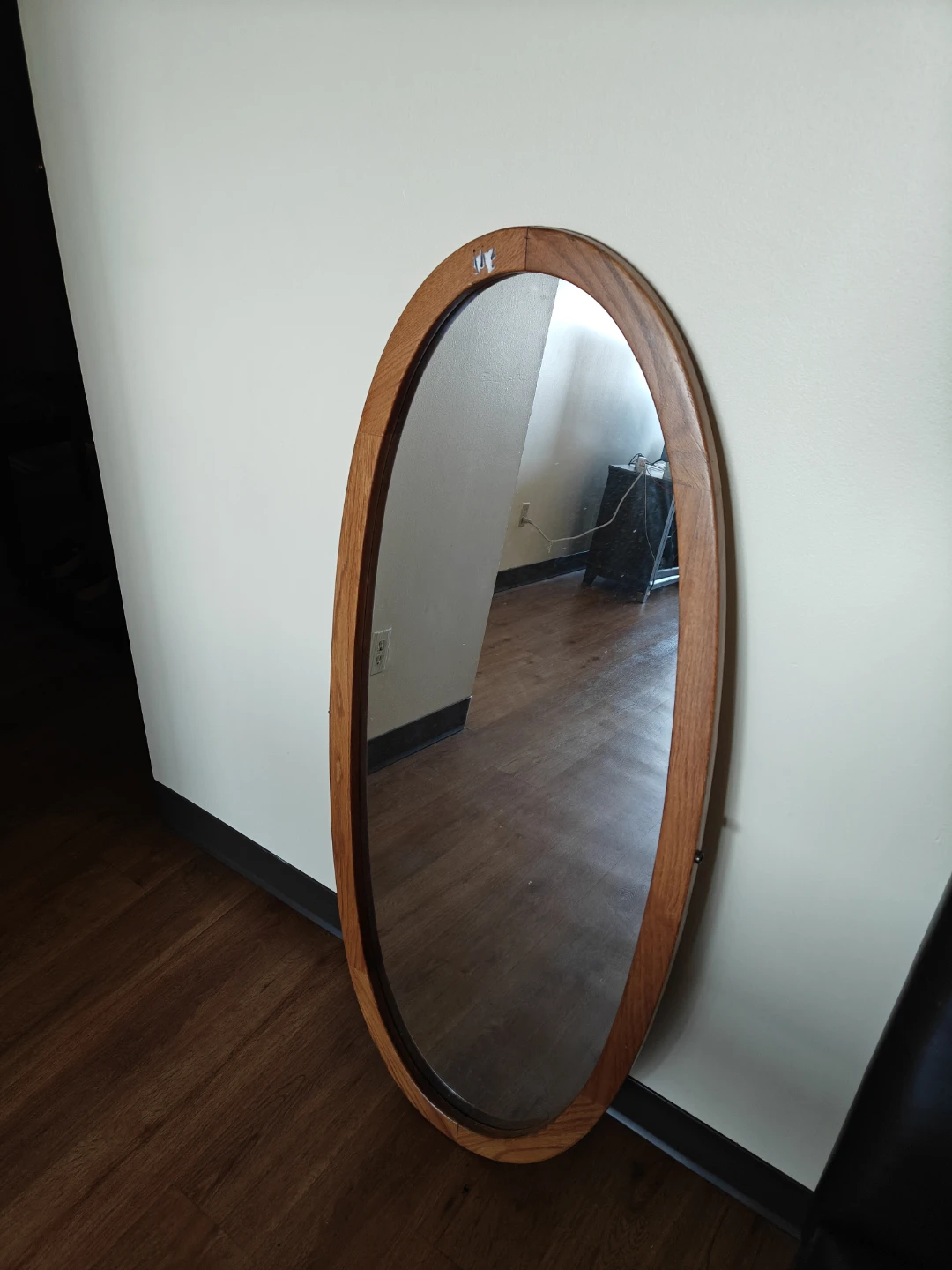 Oval Wood Framed Mirror
