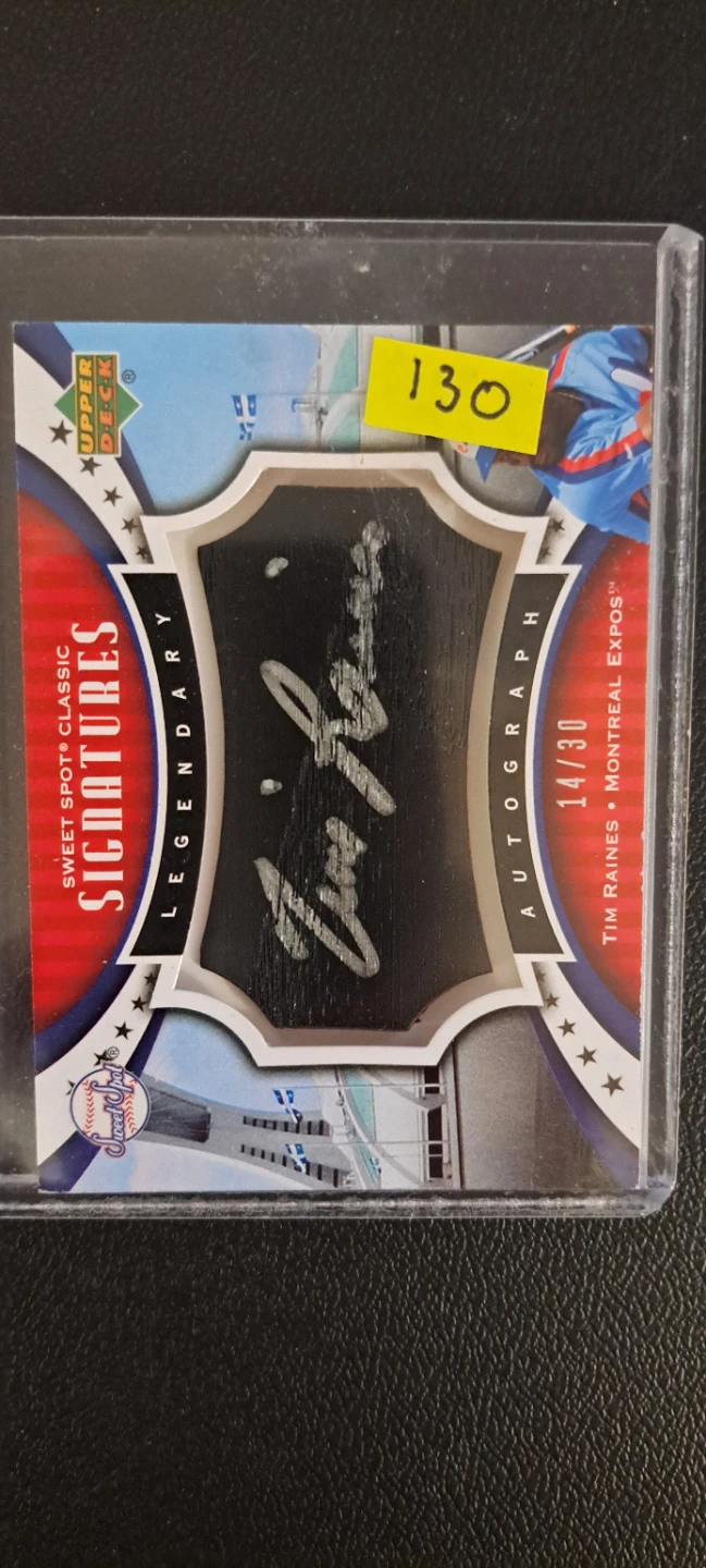 Tim Raines Autograph Baseball Card 14/30