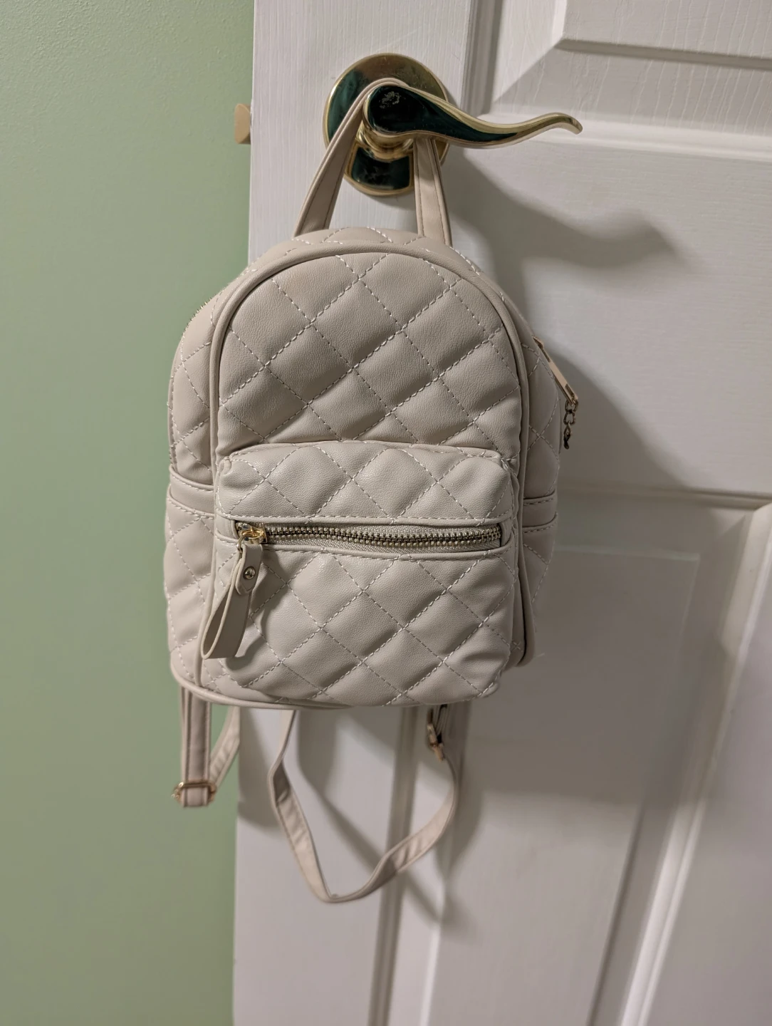 L.A. Express Cute Quilted Mini Backpack - Cream