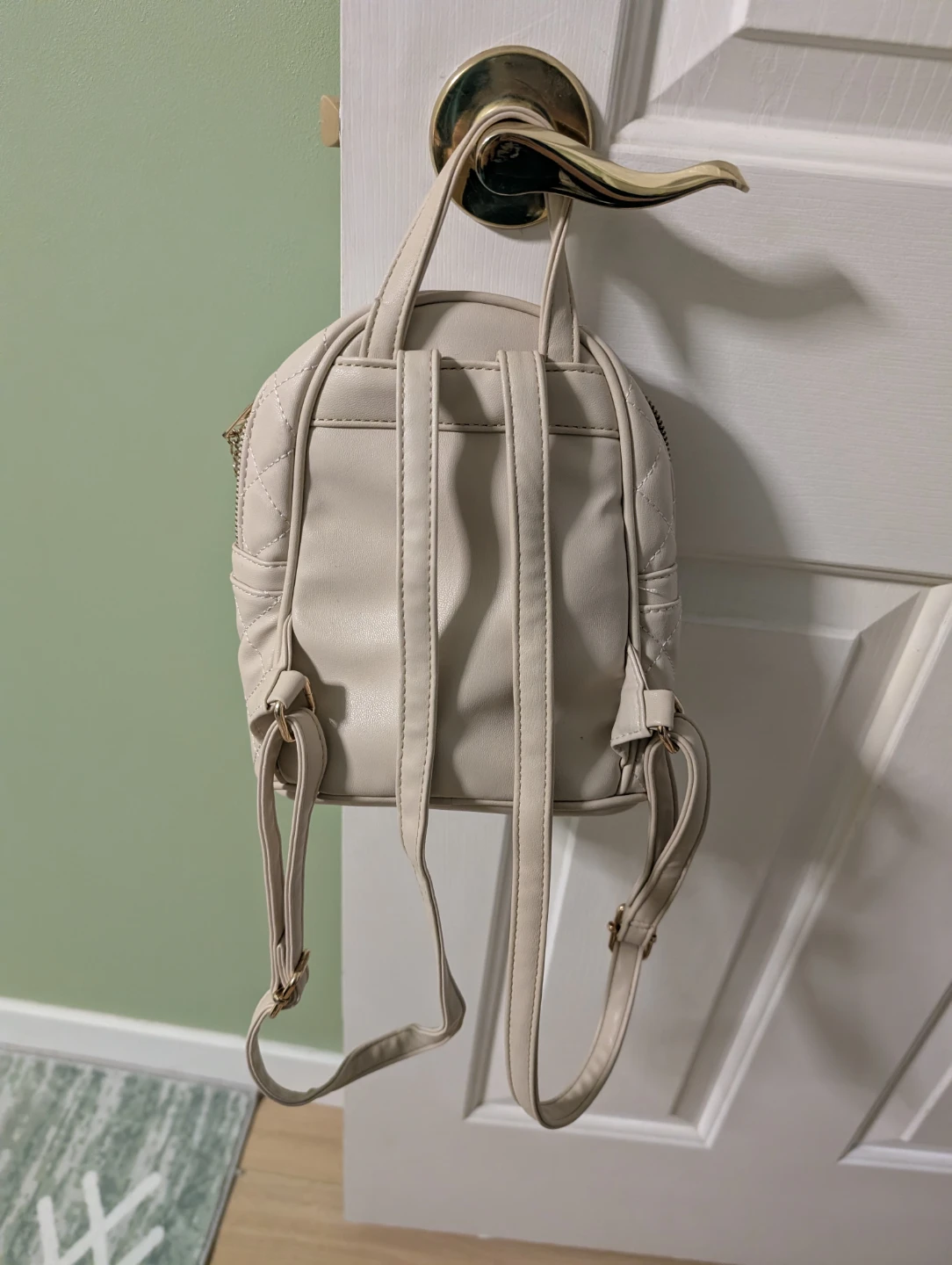 L.A. Express Cute Quilted Mini Backpack - Cream - photo 2