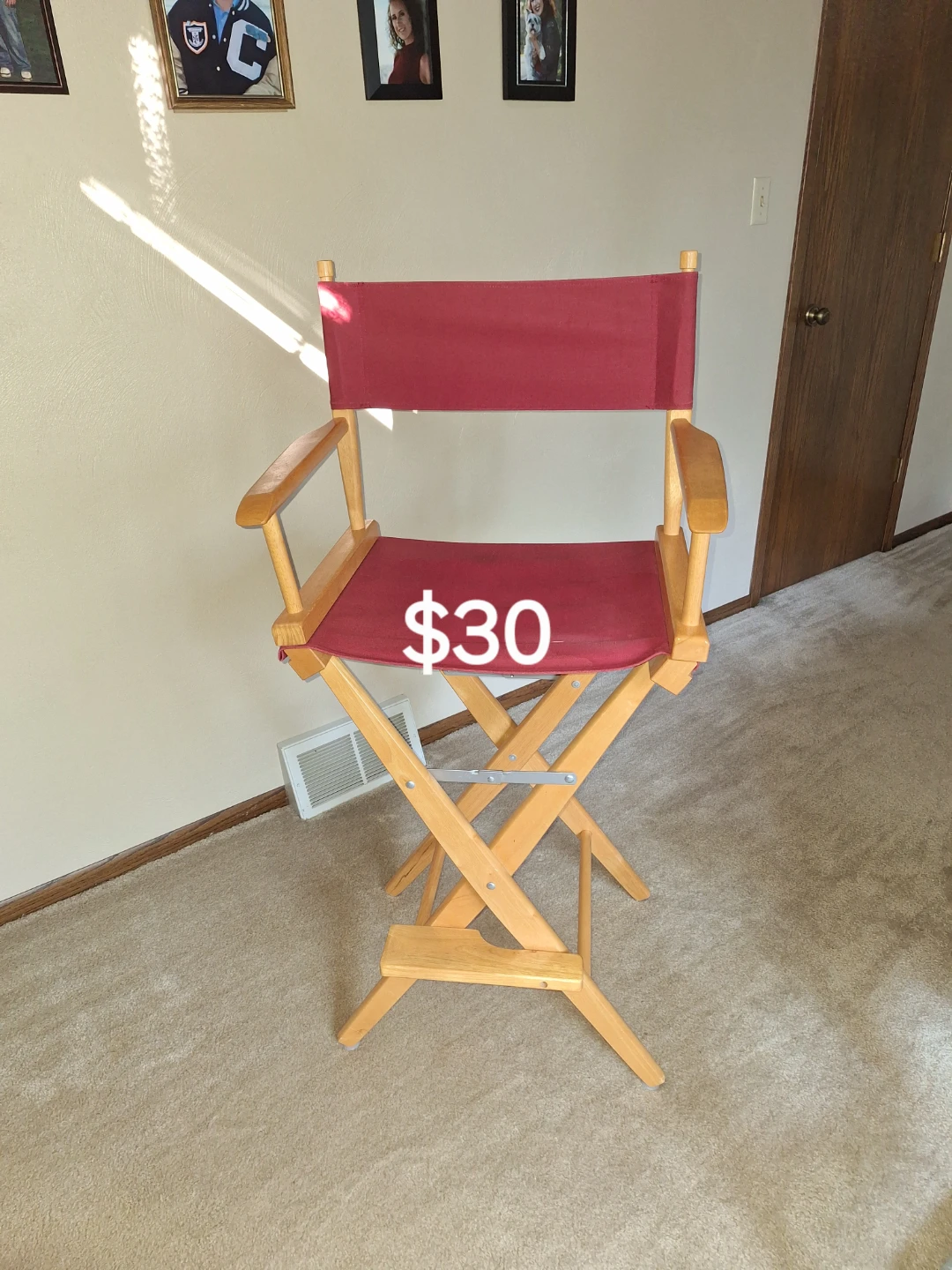 Director's Chair - Red Canvas and Wood