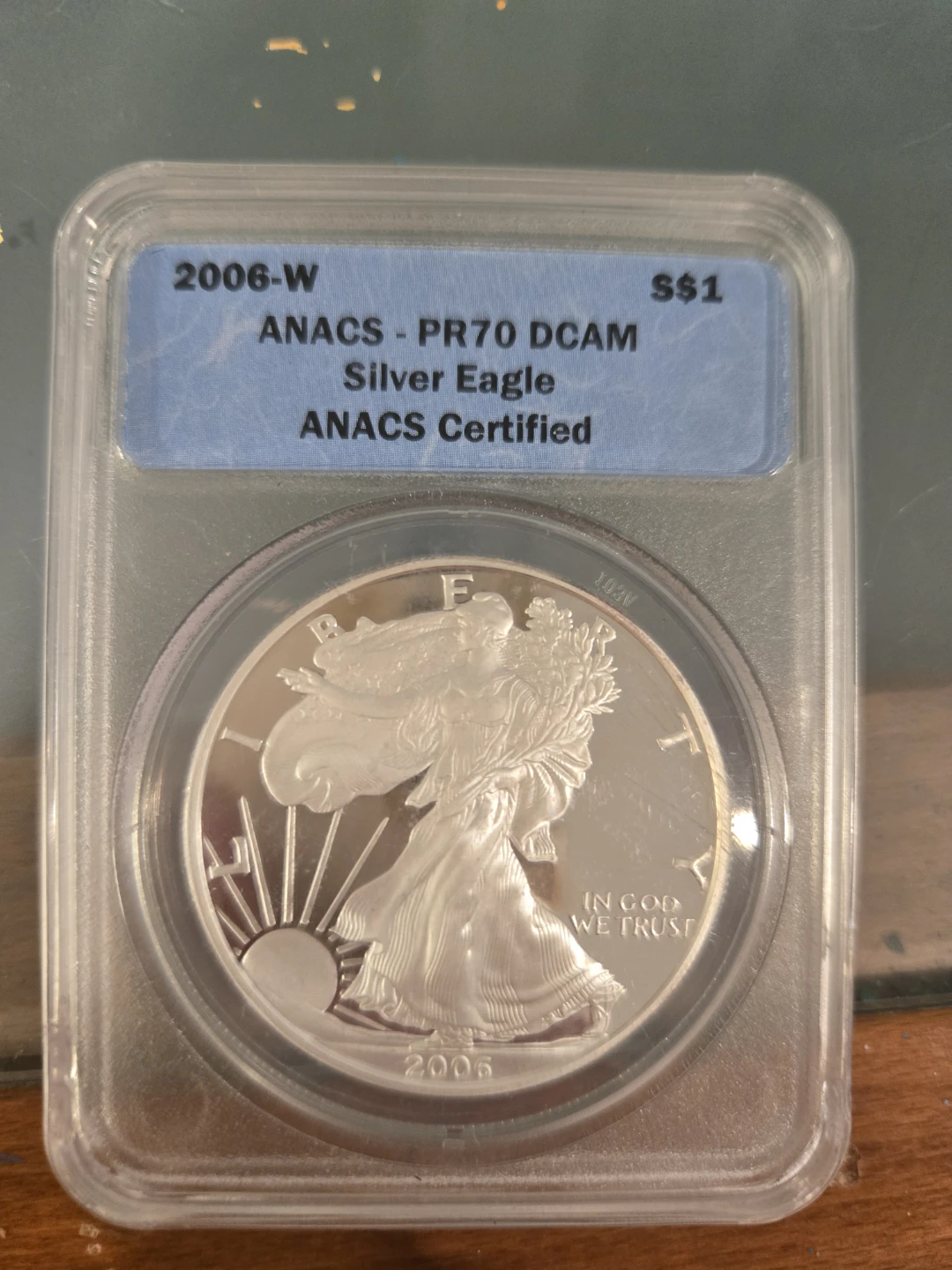 2006-W American Silver Eagle Coin - ANACS PR70 DCAM - photo 2