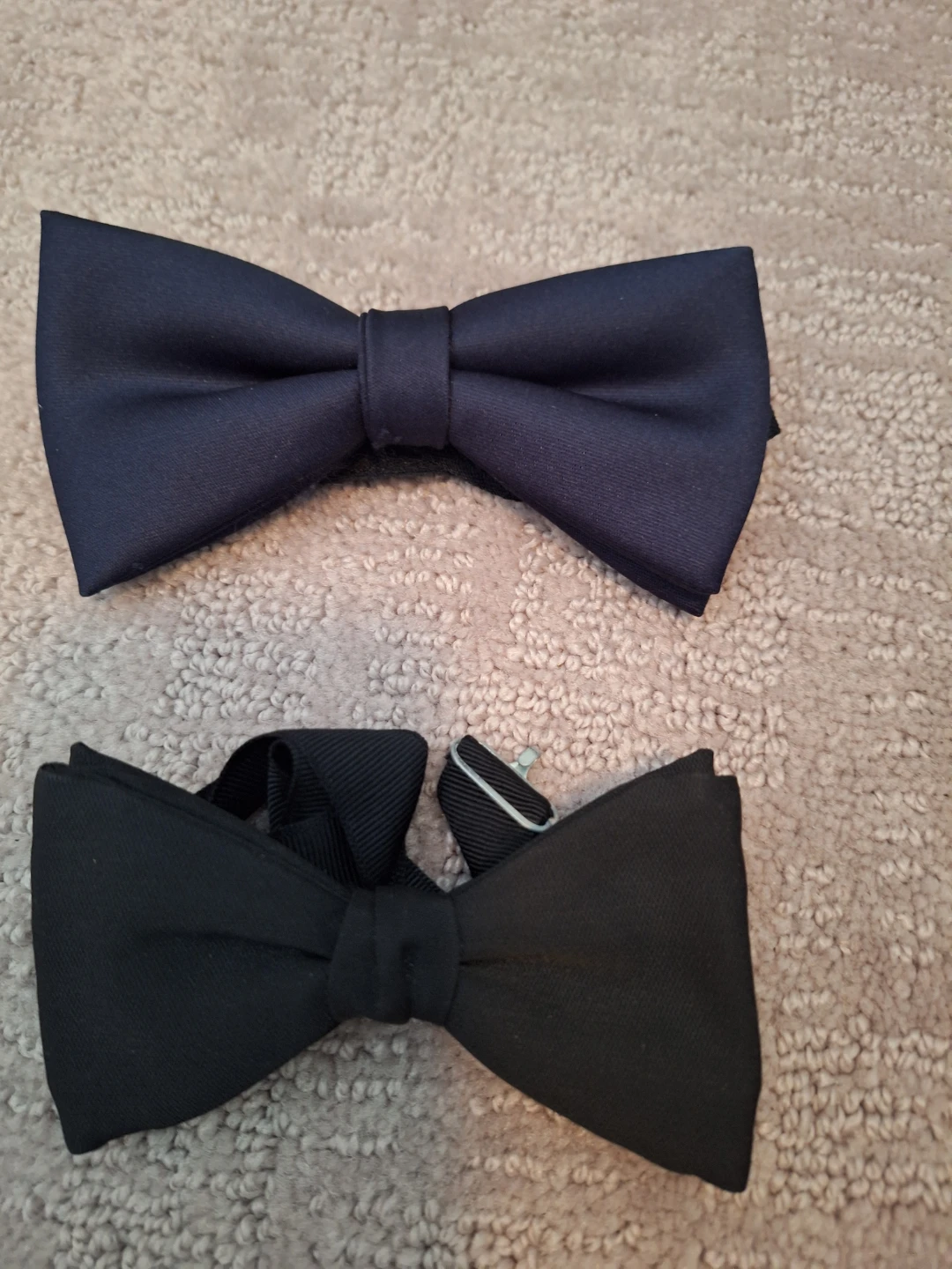 Two Bow Ties - Black and Navy blue