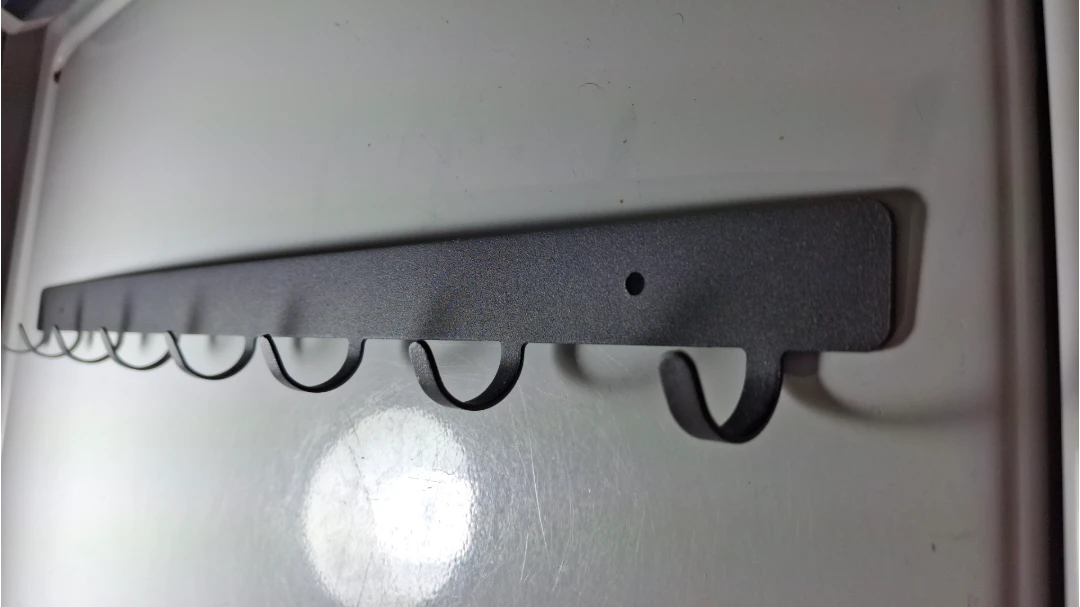 Dark Grey Wall Mounted Coat Rack with 8 Hooks 54cm