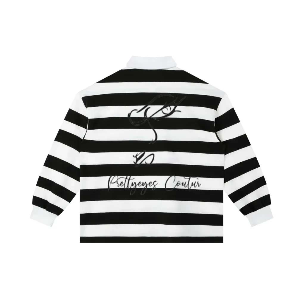 Prettyeyes Couture Striped Long Sleeve Rugby Shirt