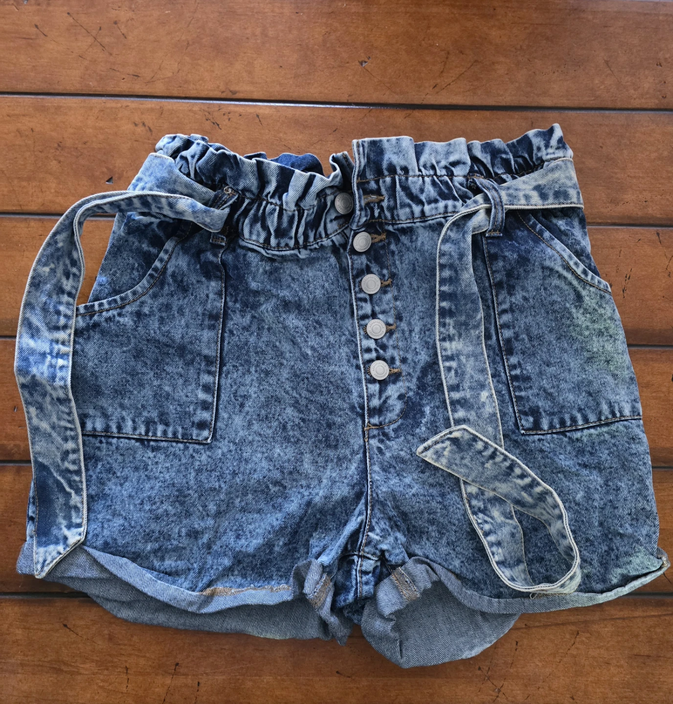 Denim Shorts with Belt Areopostale