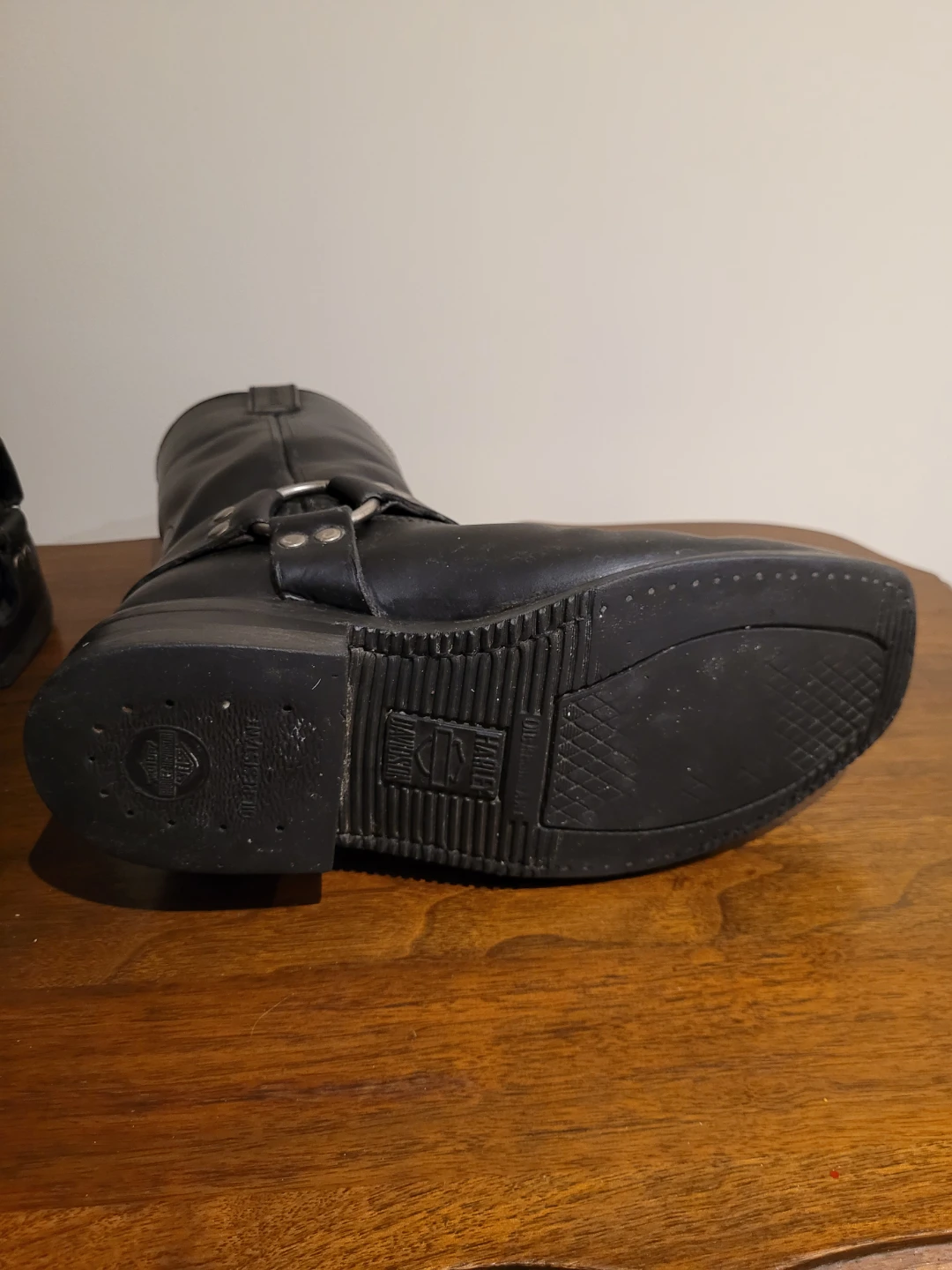 Black Leather Harley-Davidson Motorcycle Boots. - photo 4
