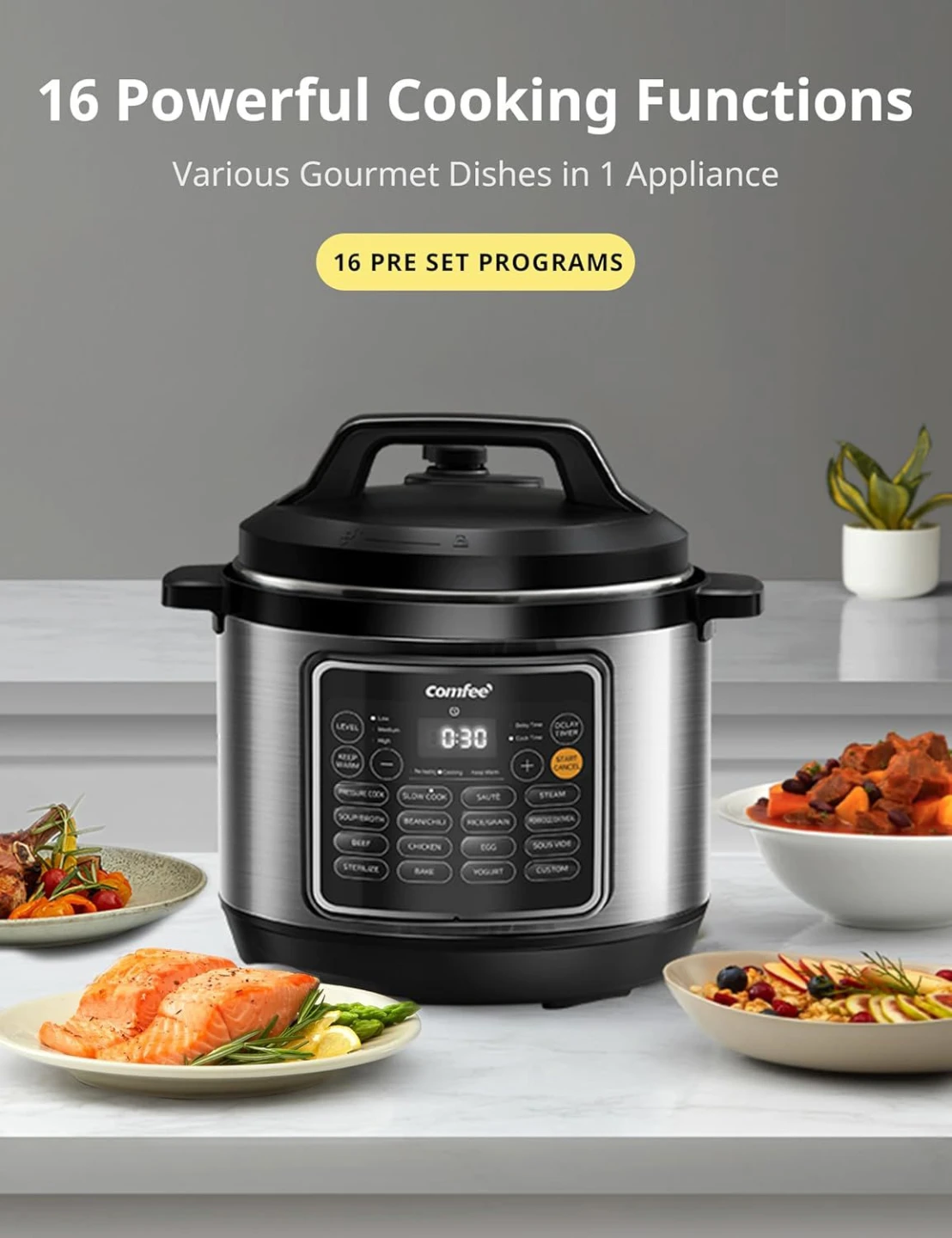 Comfee 6-Quart Multi-Function Pressure Cooker - photo 3