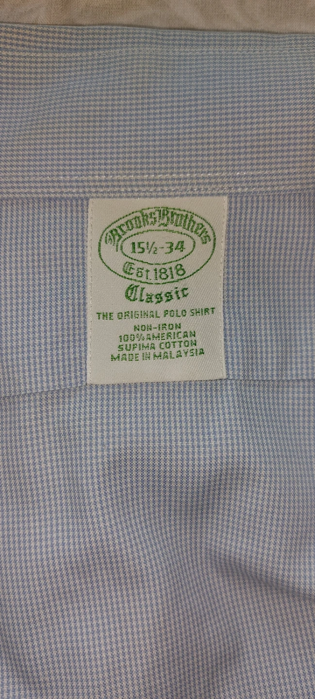 Brooks Brothers Blue and White Pattern Shirt - 15 1/2 x 34 - photo 2