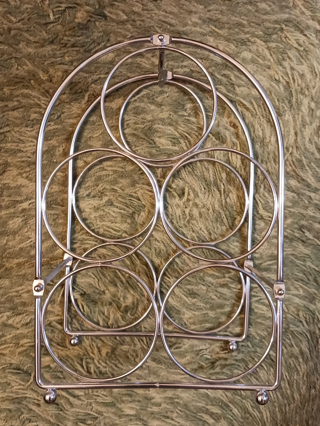 Chrome Metal Wine Rack Holder - photo 2