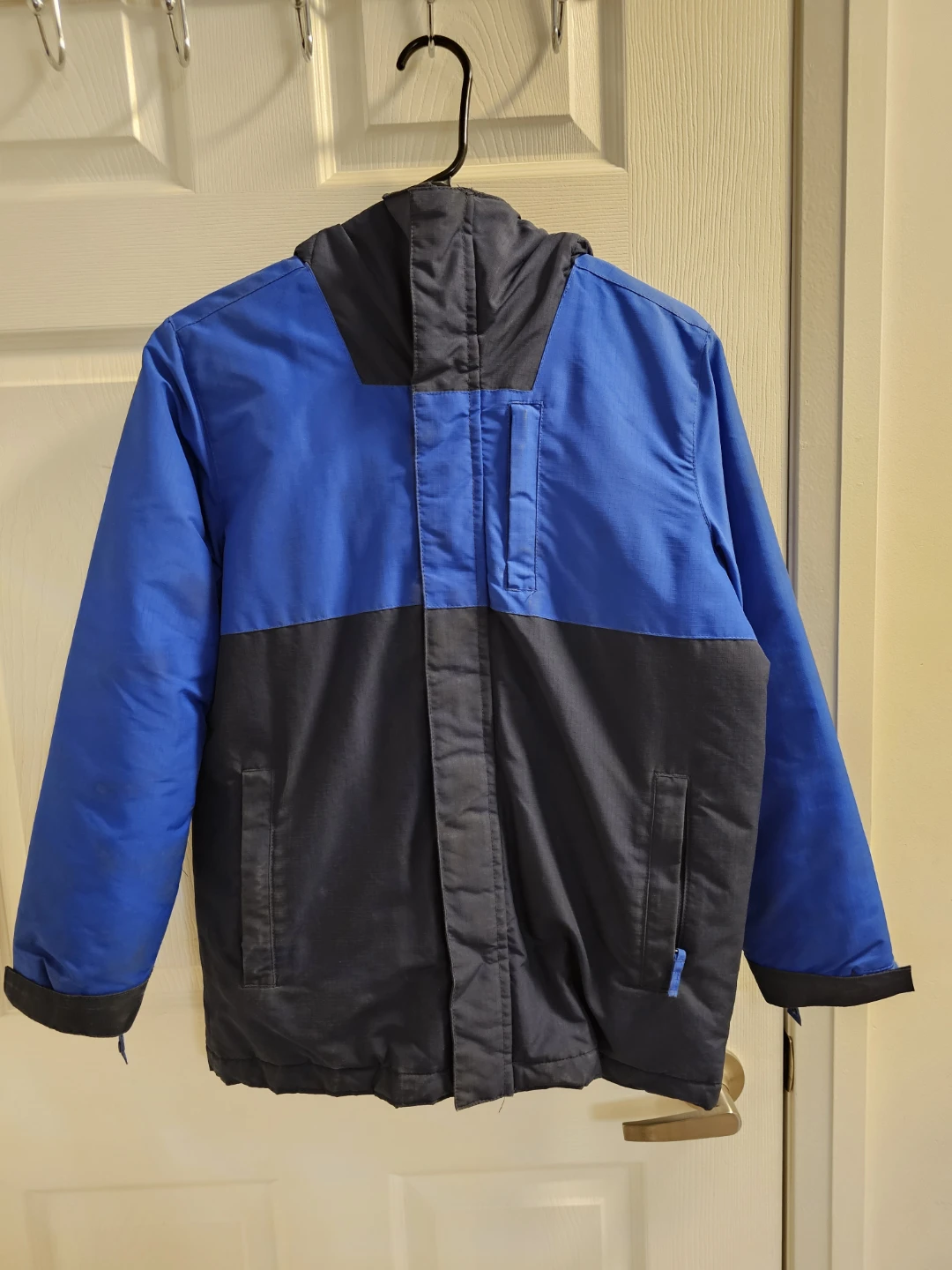 The Children's Place Blue & Black Winter Jacket - L/G 10/12