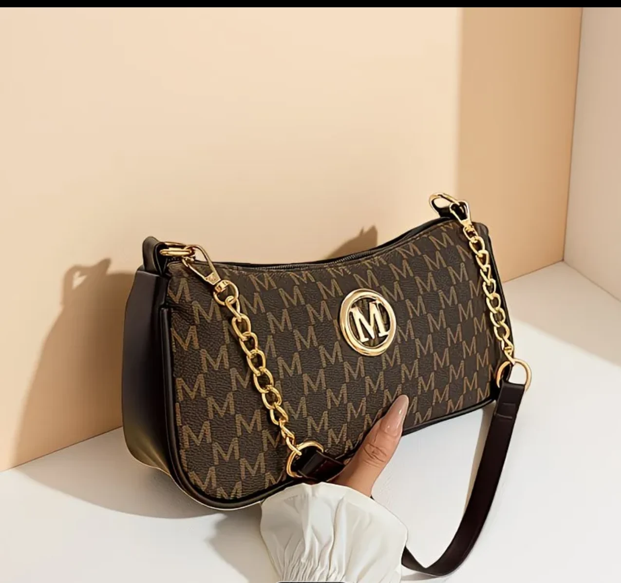 Vintage Monogram Shoulder Bag - Coffee Brown - photo 4