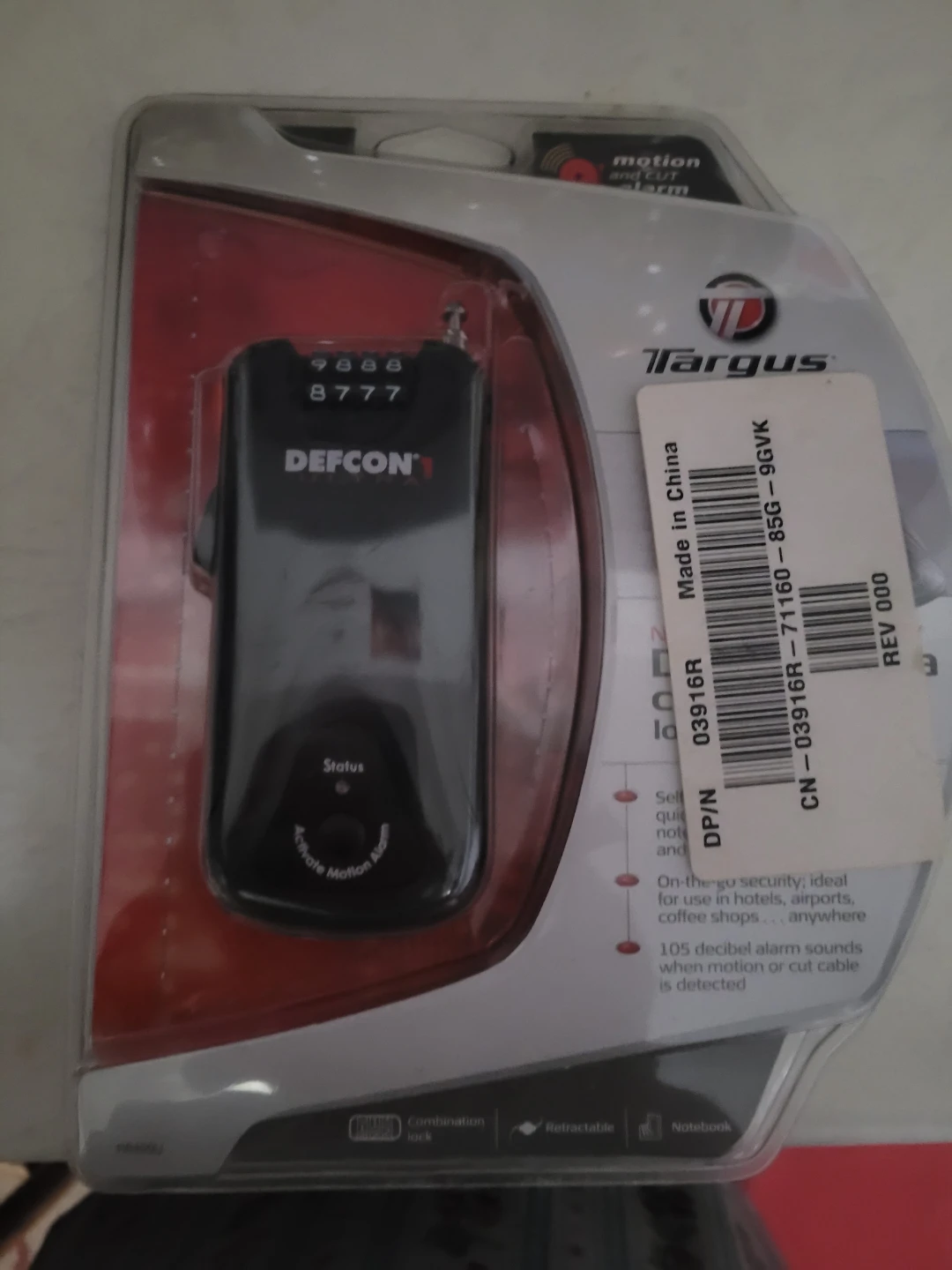Targus Defcon Ultra Notebook Security Combination Lock and Alarm - photo 2