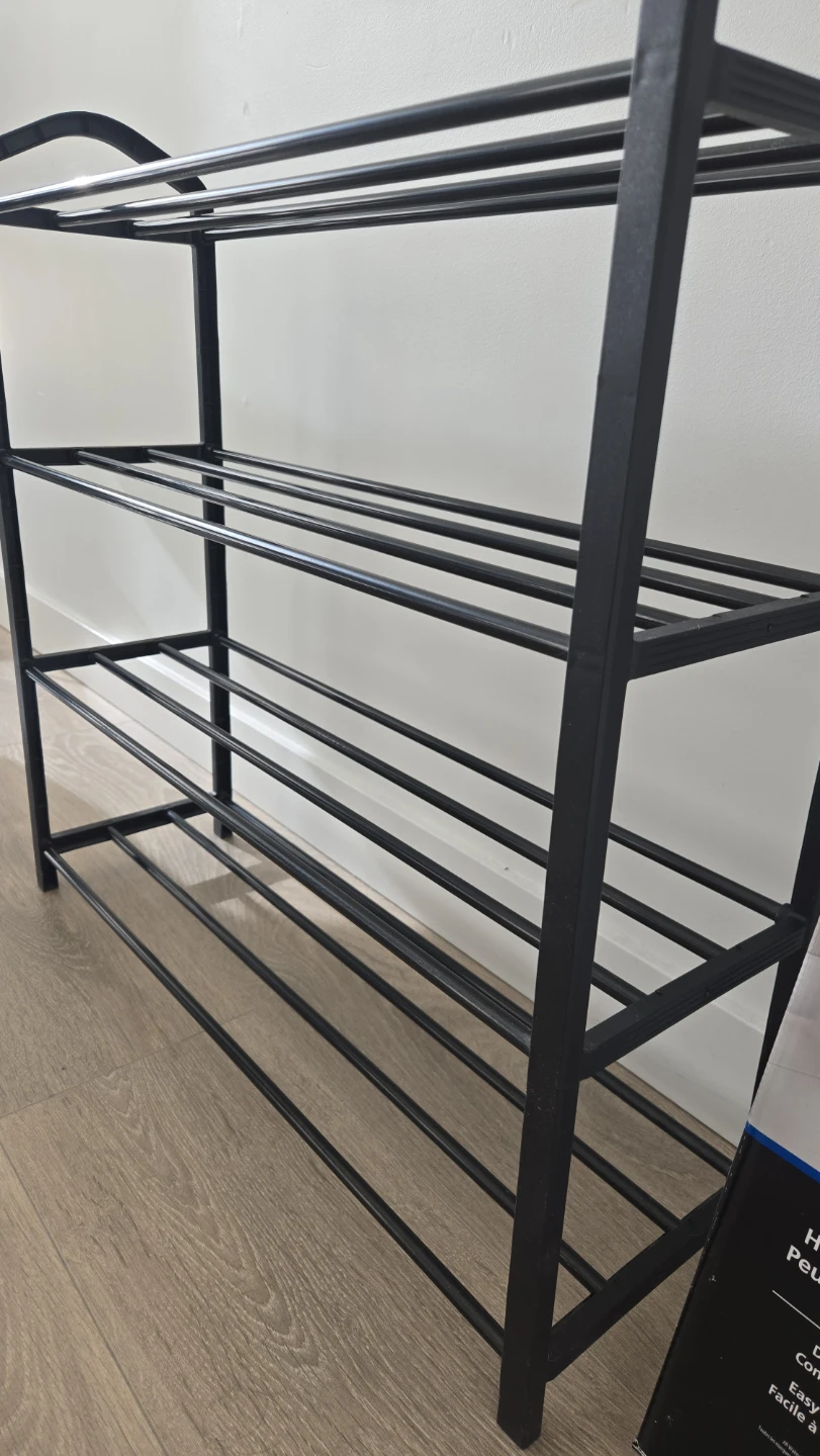 MAINSTAYS 4 Tier Shoe Rack - Black - photo 2