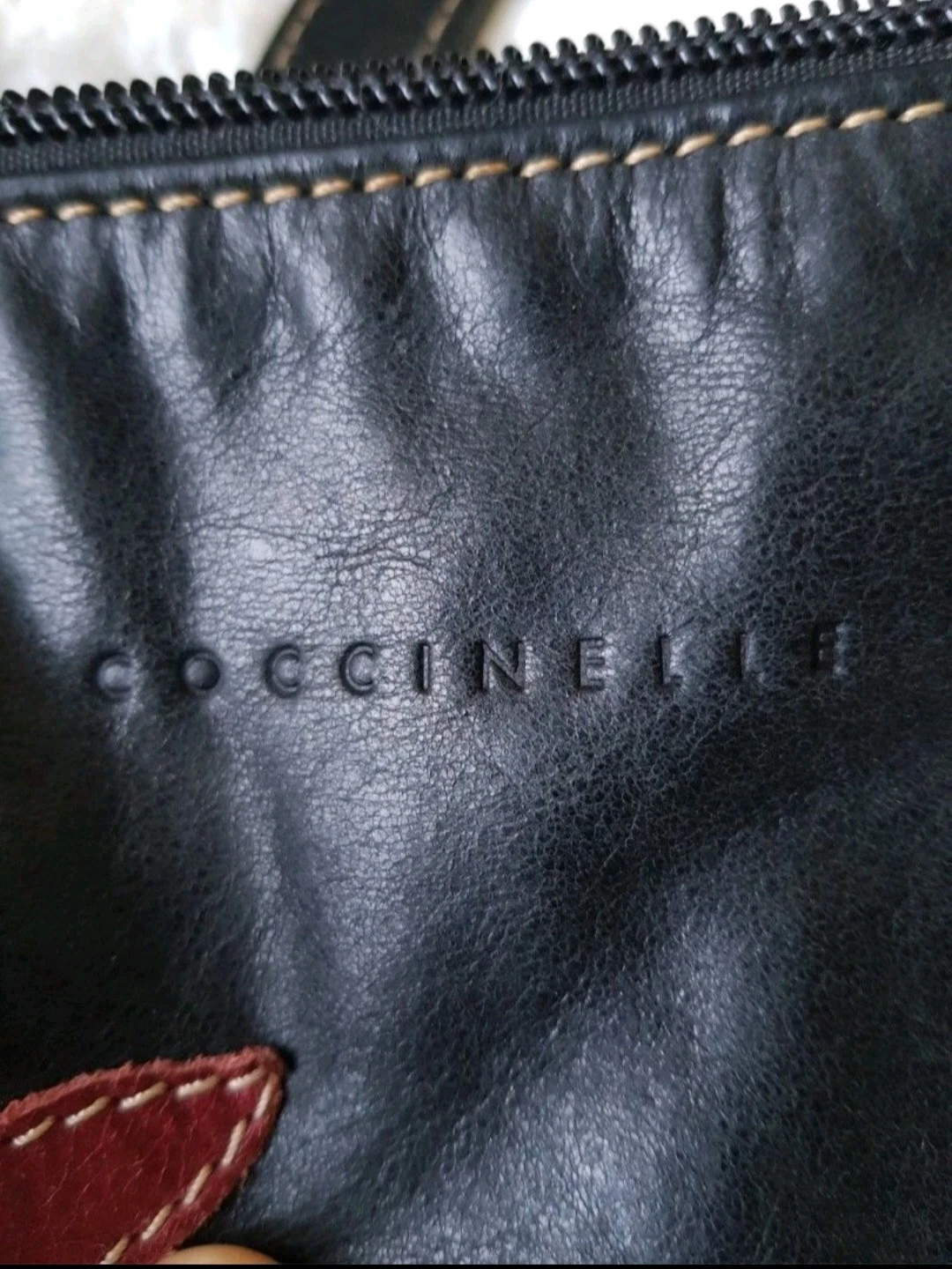 Coccinelle Black Leather Flower Applique Shoulder/Crossbody Bag - photo 3