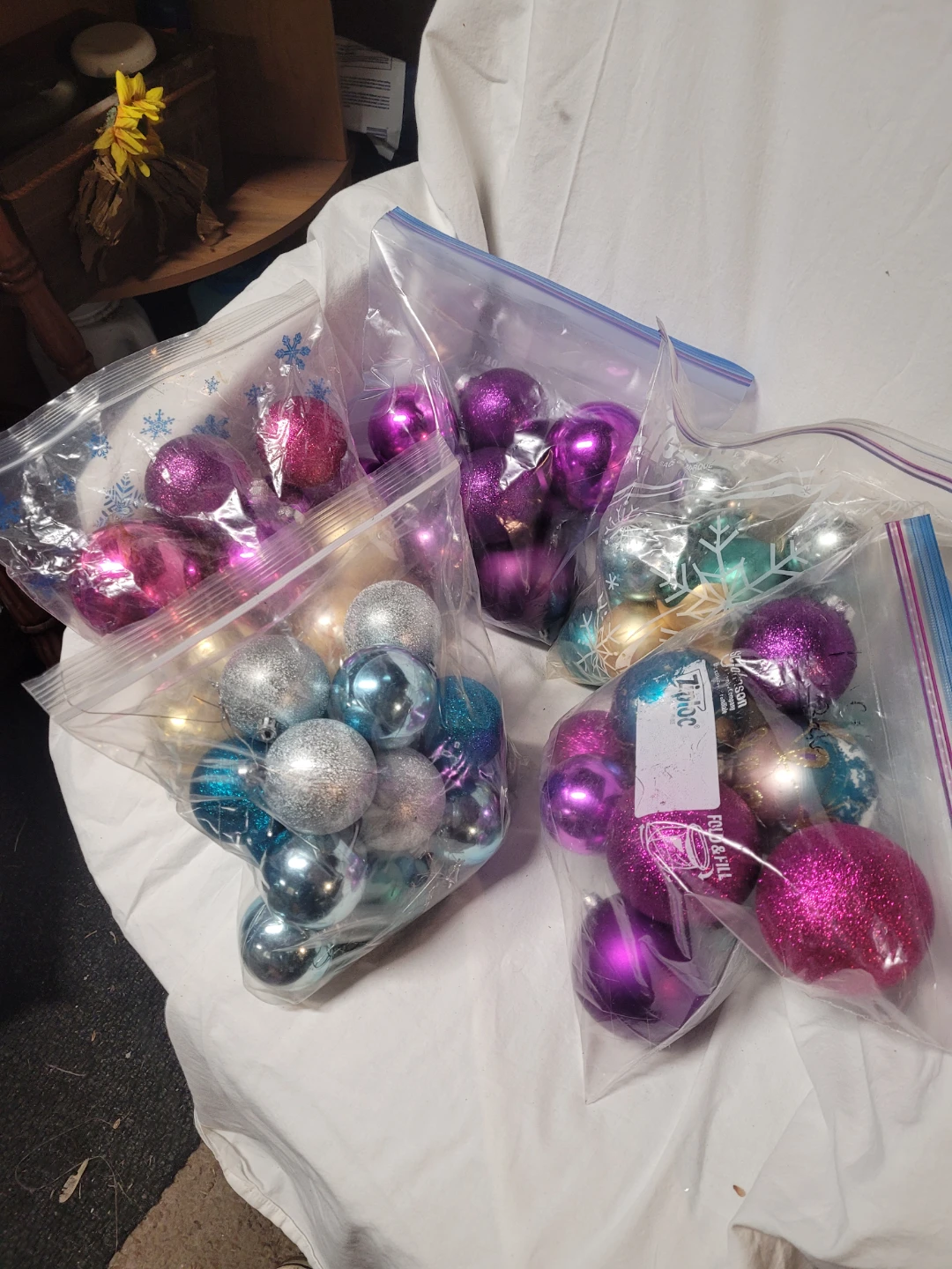 Christmas Ornaments Lot (Purple, Silver, Gold and Teal)