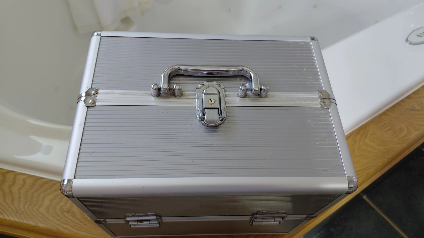 Silver Aluminum Makeup Train Case