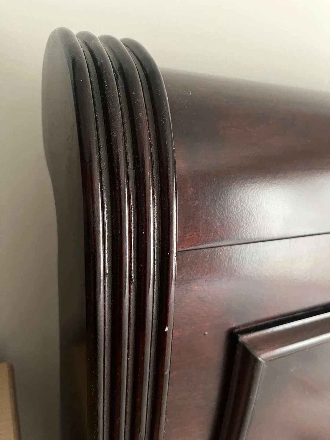 Queen bed frame Mahogany sled sleigh walnut solid wood