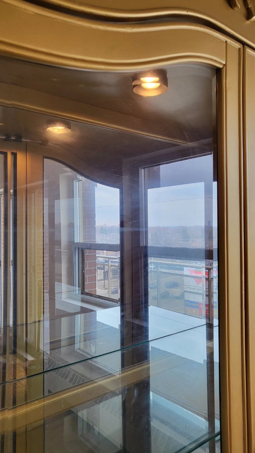 Gold Display Cabinet with Glass Doors and Drawer - photo 4