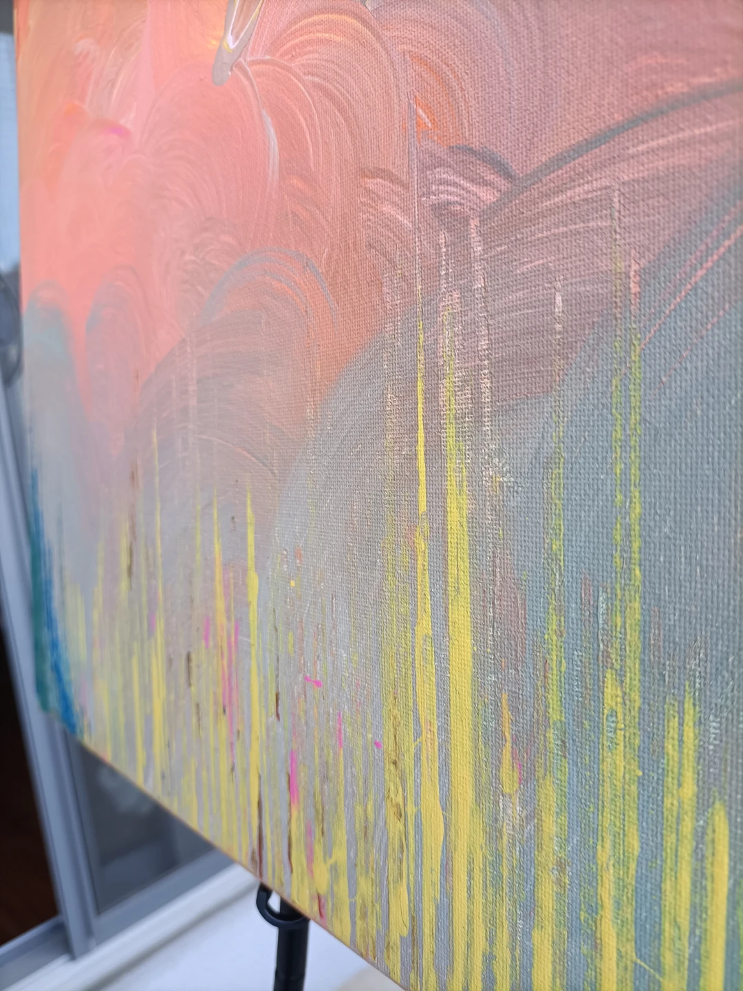 Abstract Canvas Painting - Orange, Pink, Yellow - photo 4