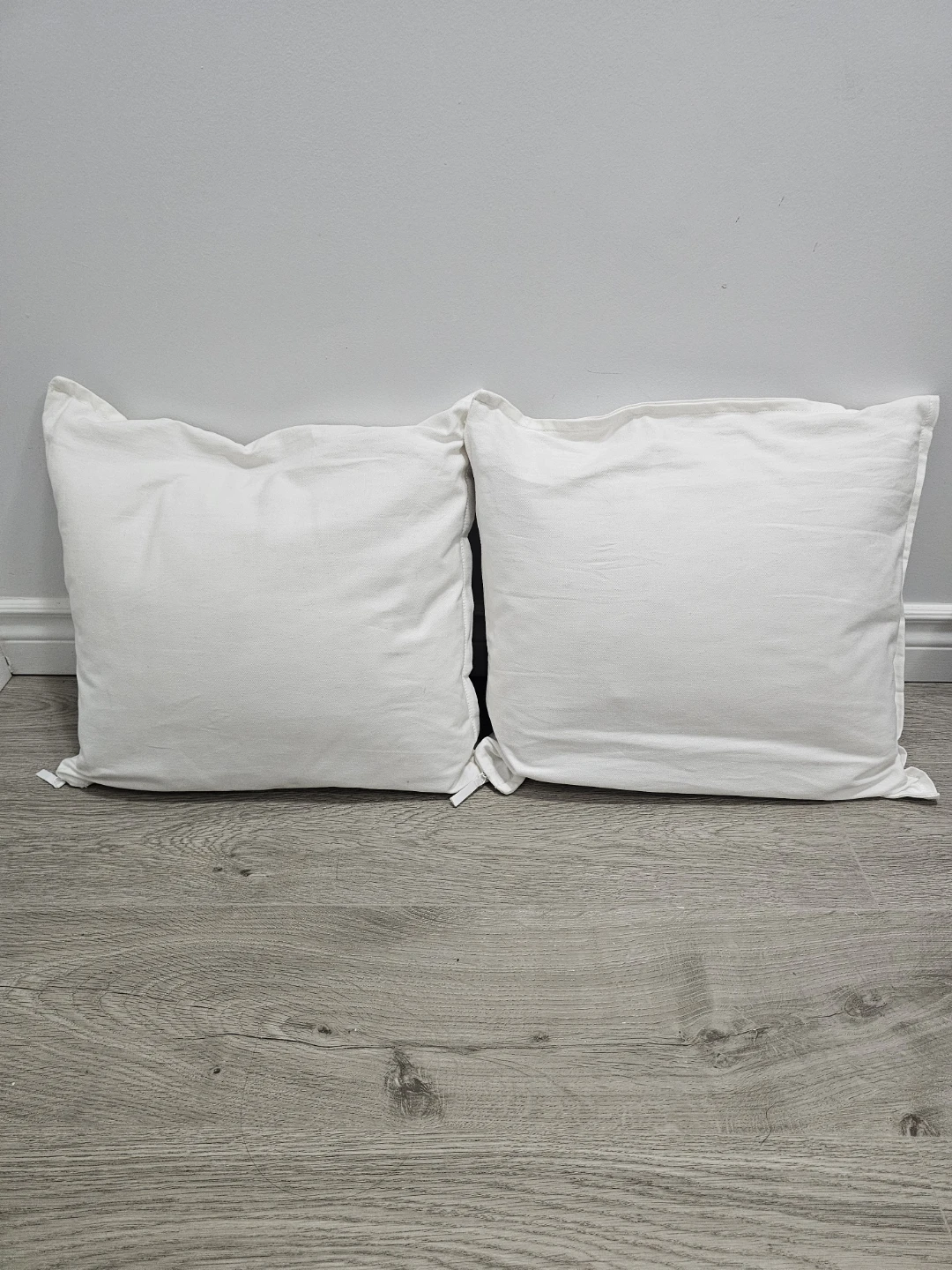 Two White Ikea Cushions with Cover