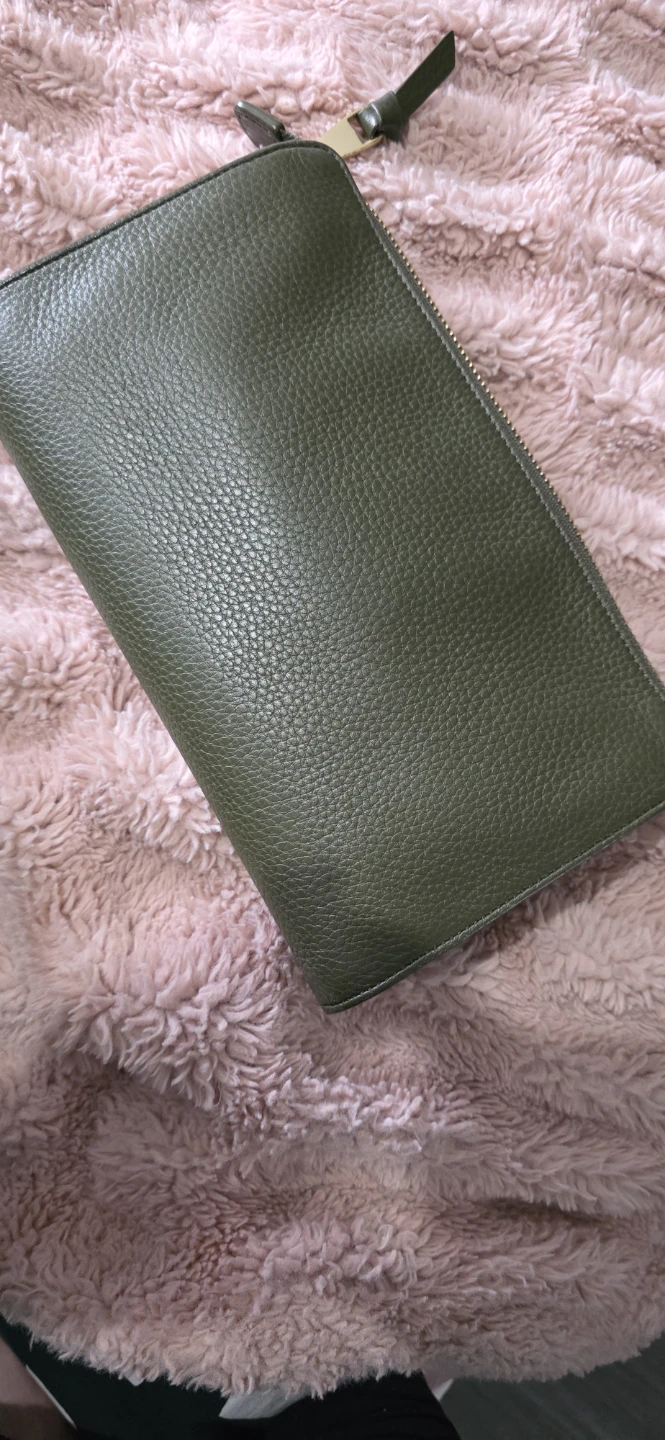 Tory Burch Olive Green Leather Clutch - photo 2