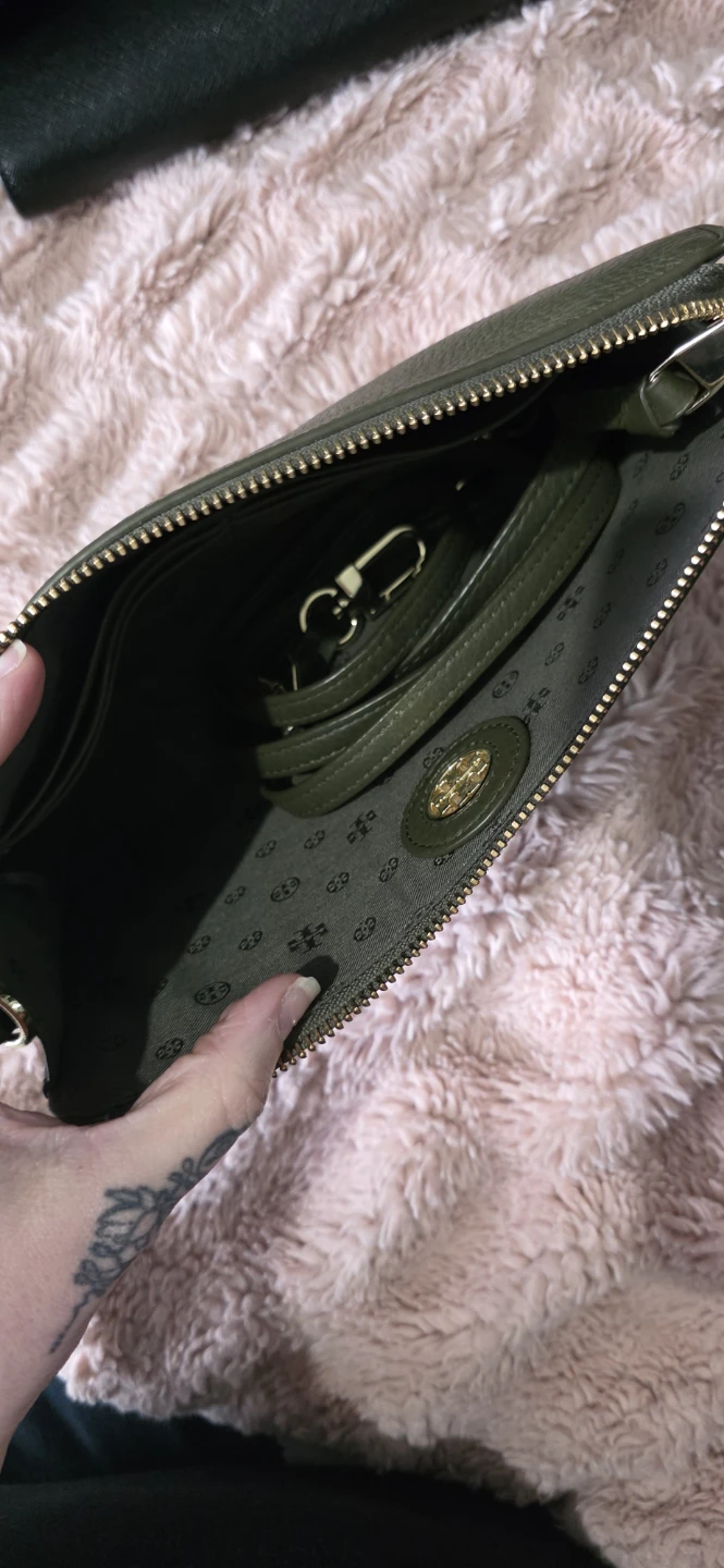 Tory Burch Olive Green Leather Clutch - photo 3