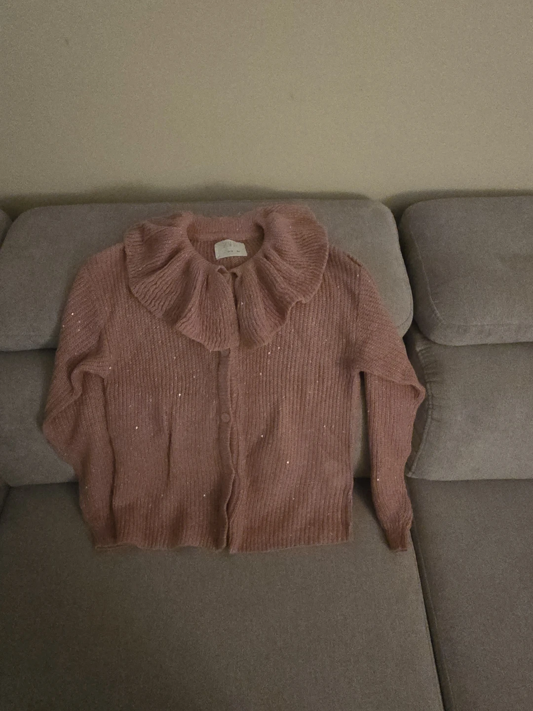 Zara Girls' Pink Sequin Cardigan Size 13-14 Years