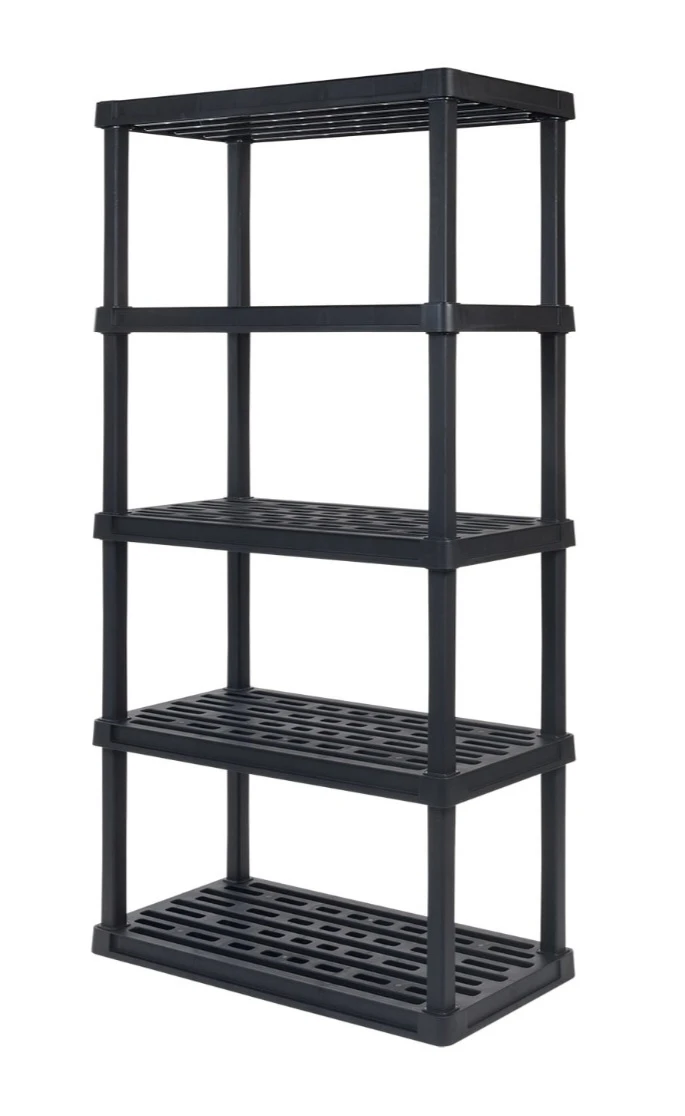 5-Tier Black Plastic Shelving Unit 73.4" H x 35.9" W - photo 2