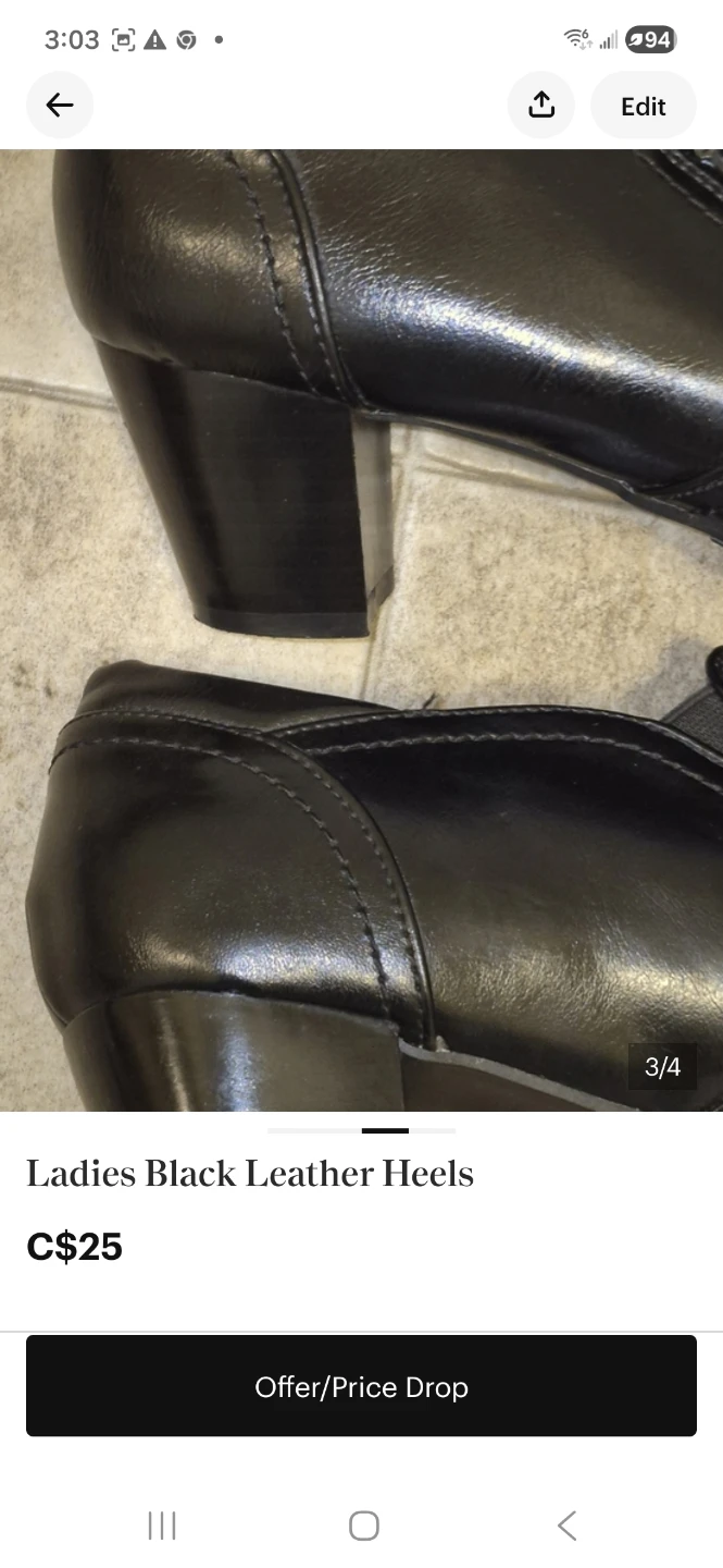 GB Ladies Black Leather Heels - photo 3