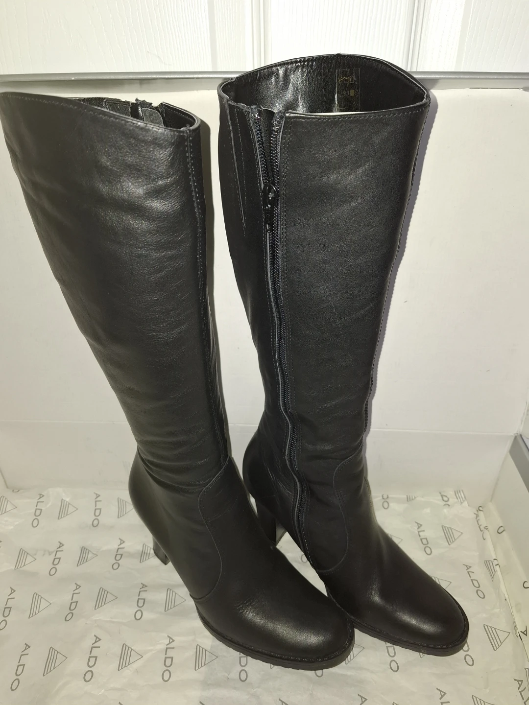 ALDO Domenique Black Leather Knee-High Boots Size 36