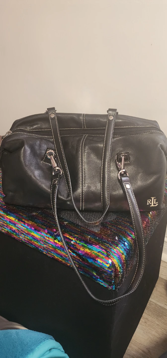 Lauren Ralph Lauren Black Leather Shoulder Bag