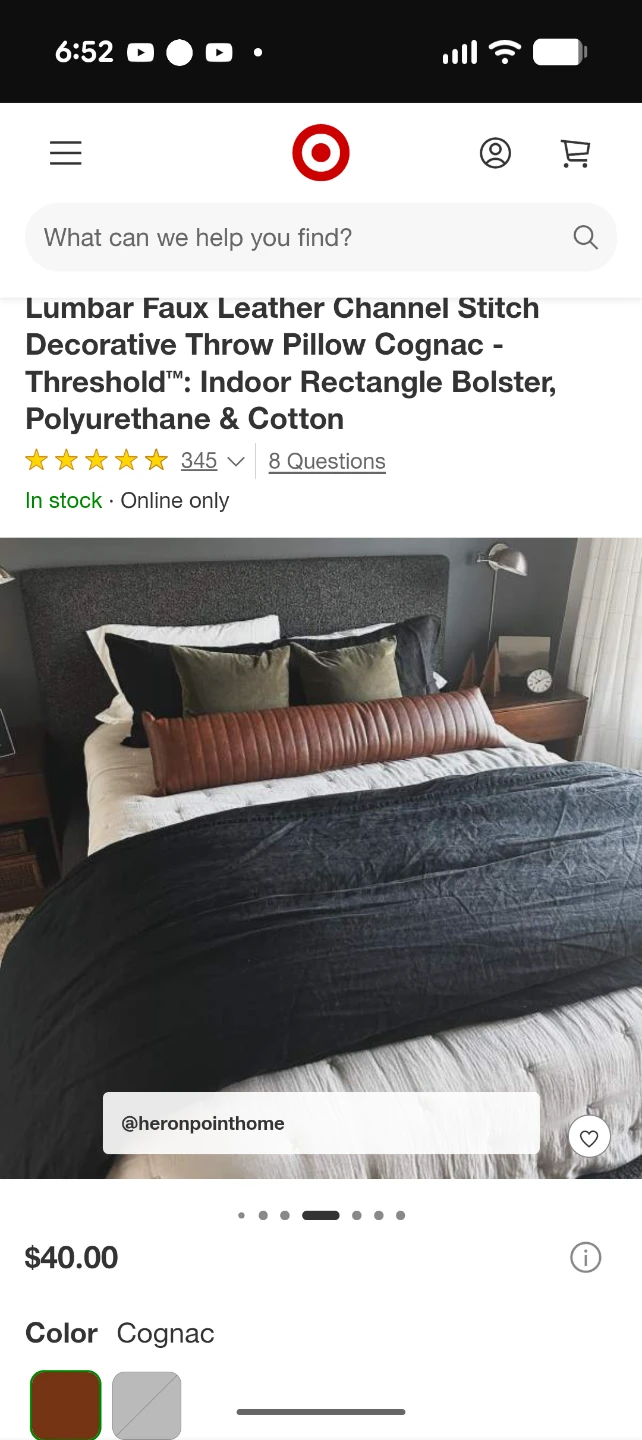 Lumbar Faux Leather Channel Stitch Decorative Throw Pillow - photo 3