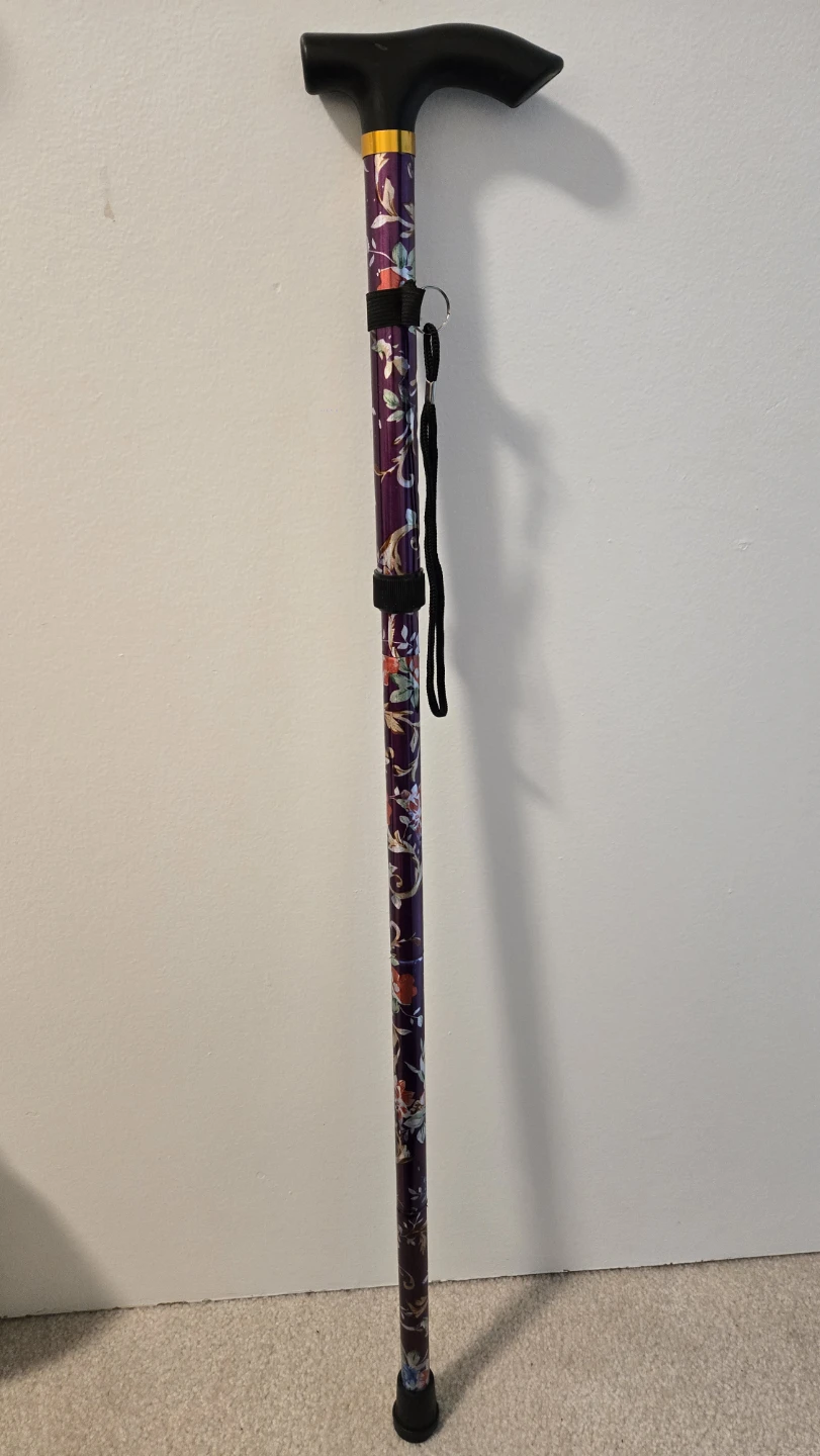 Purple Floral Folding Walking Cane - photo 2