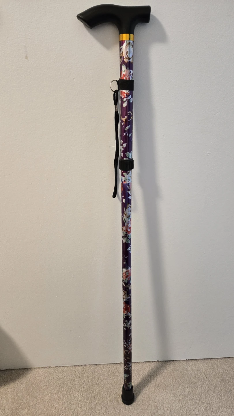 Purple Floral Folding Walking Cane - photo 3