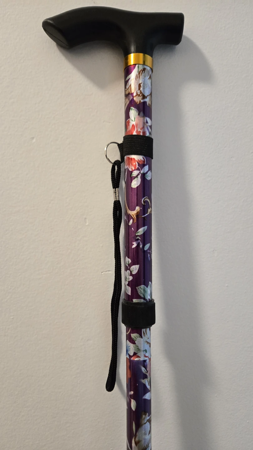 Purple Floral Folding Walking Cane - photo 4