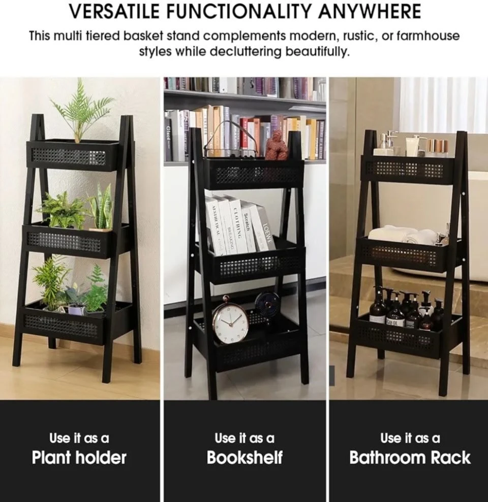 Culture Label 3-Tier Rattan Basket Stand - photo 4