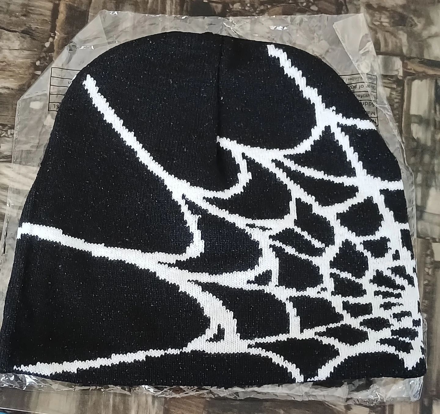 Black and White Spiderweb Beanie