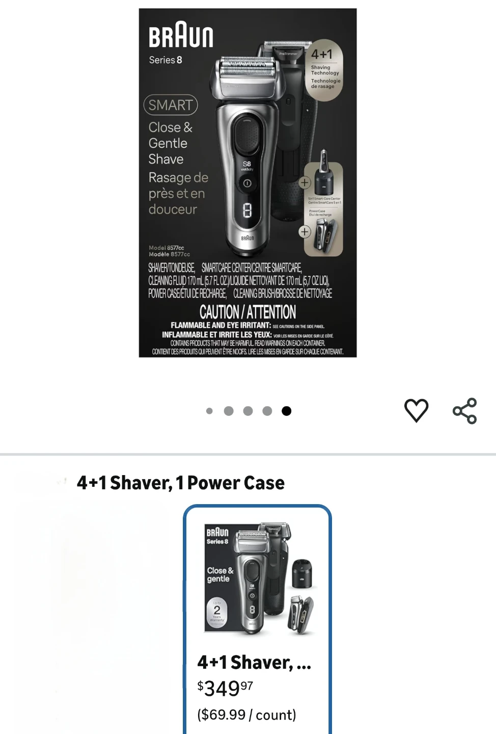 Braun Series 8 Electric Shaver with Power Case