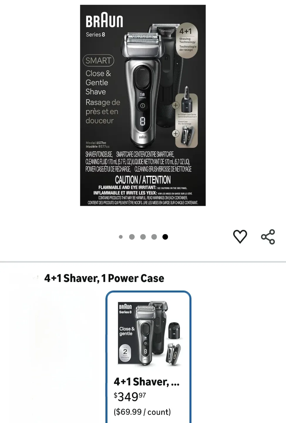 Braun Series 8 Electric Shaver with Power Case