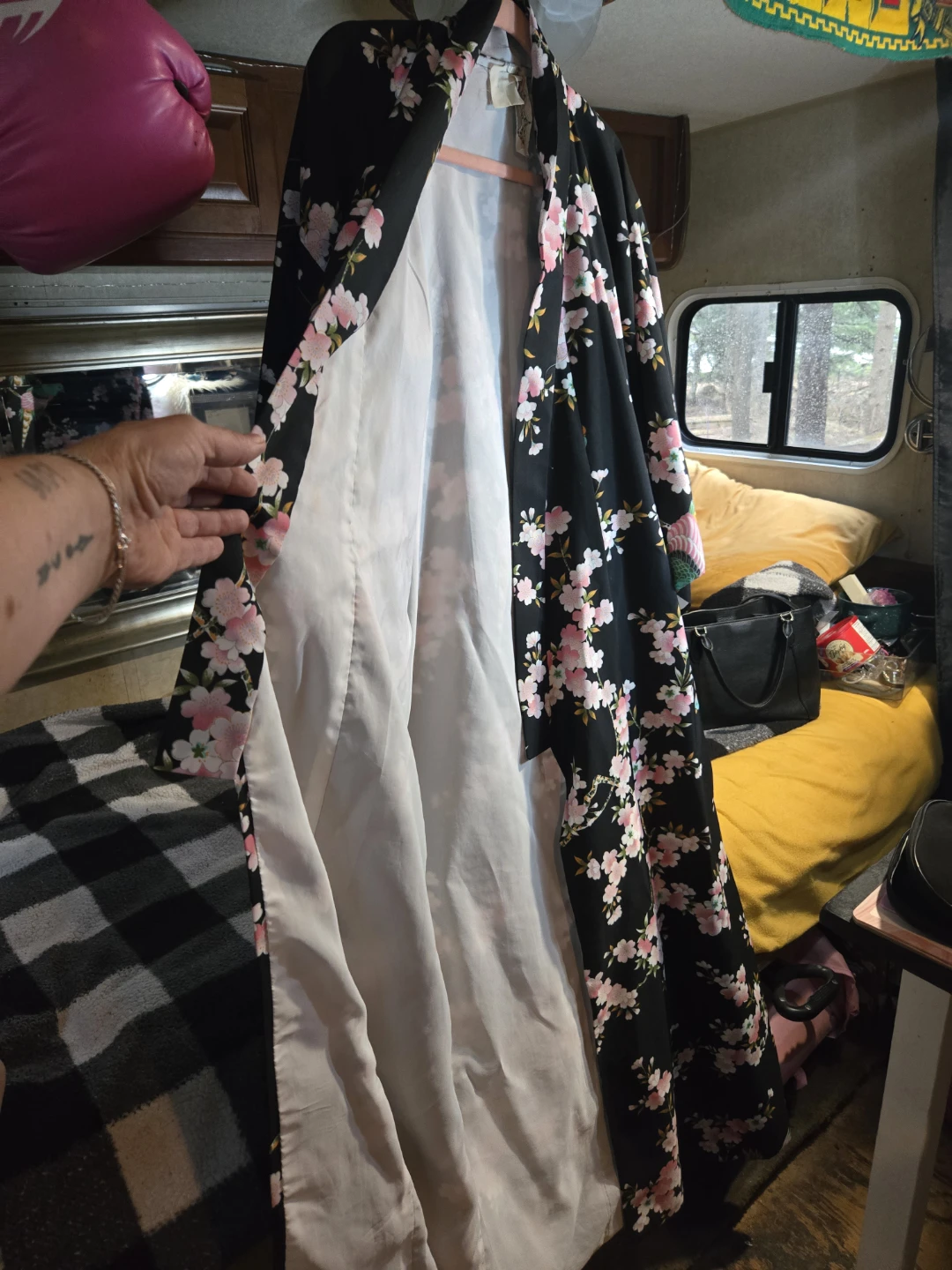 Black Floral Kimono Robe - photo 3