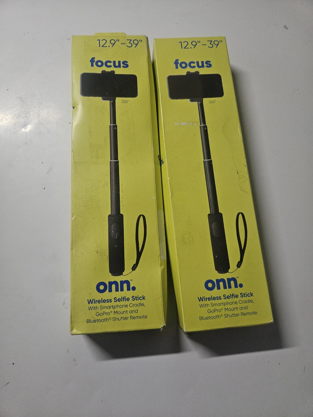 Onn. Focus Wireless Selfie Stick with Bluetooth Remote (2 Pack)
